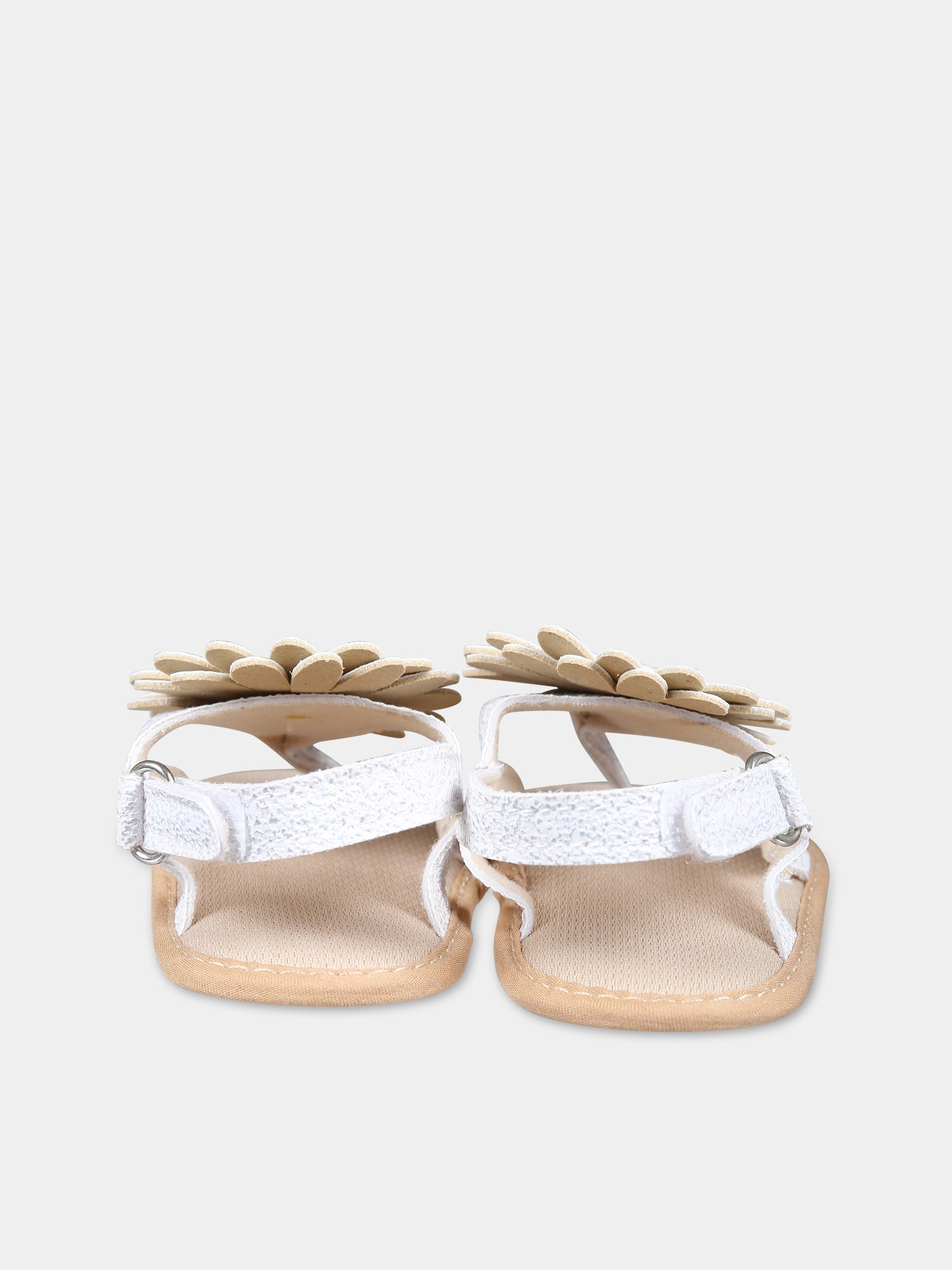 Sandali bianchi per neonata con margherite,Illy Trilly,SANDALS DAISY WHITE