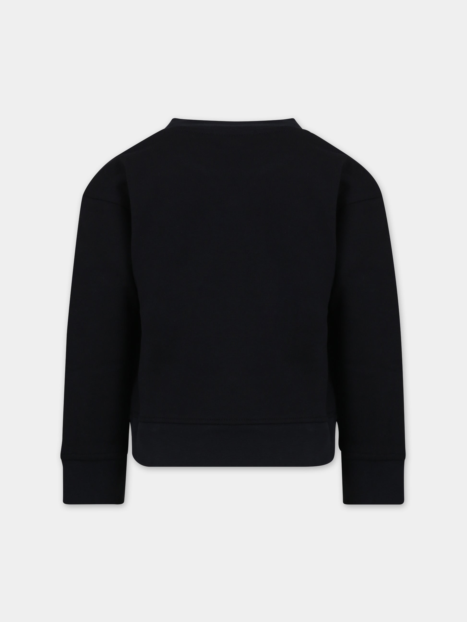 Felpa nera per bambina con logo,Stella Mccartney Kids,TT4D00 Z0447 930