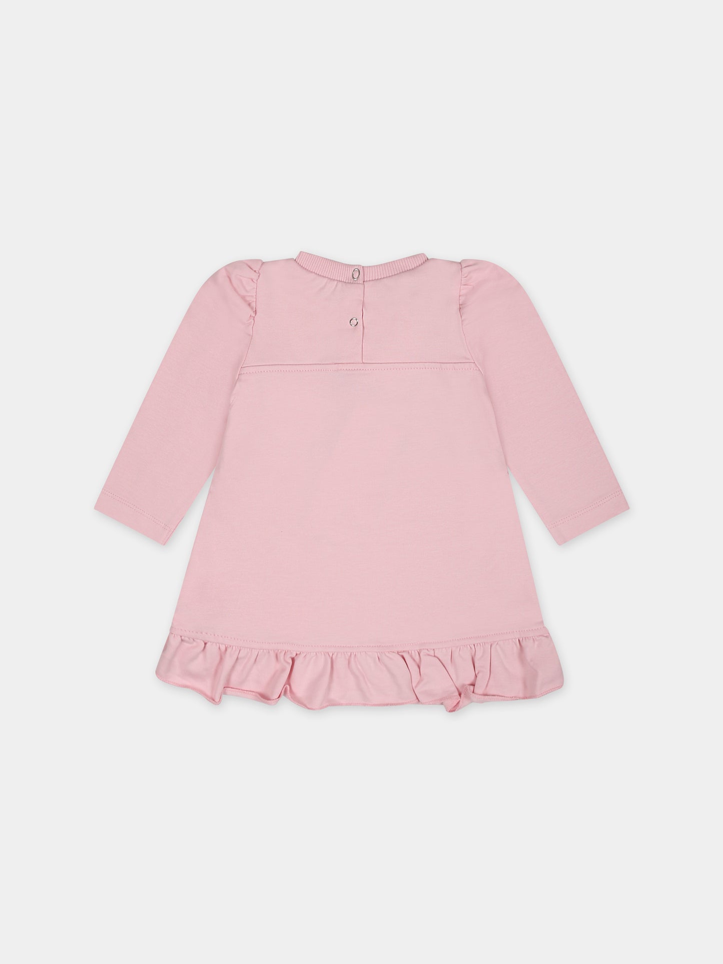 Vestito rosa per neonata con orso,Monnalisa,39B904 2010 0092S