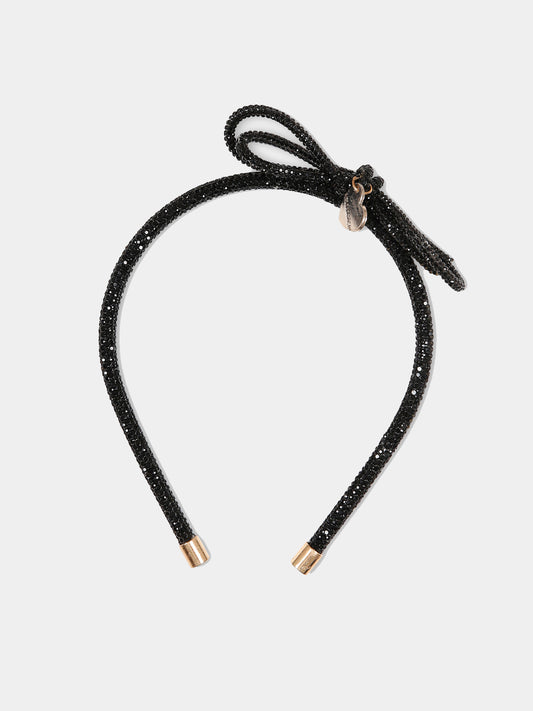 Cerchietto nero per bambina con fiocco,Monnalisa,17B015 2758 0050