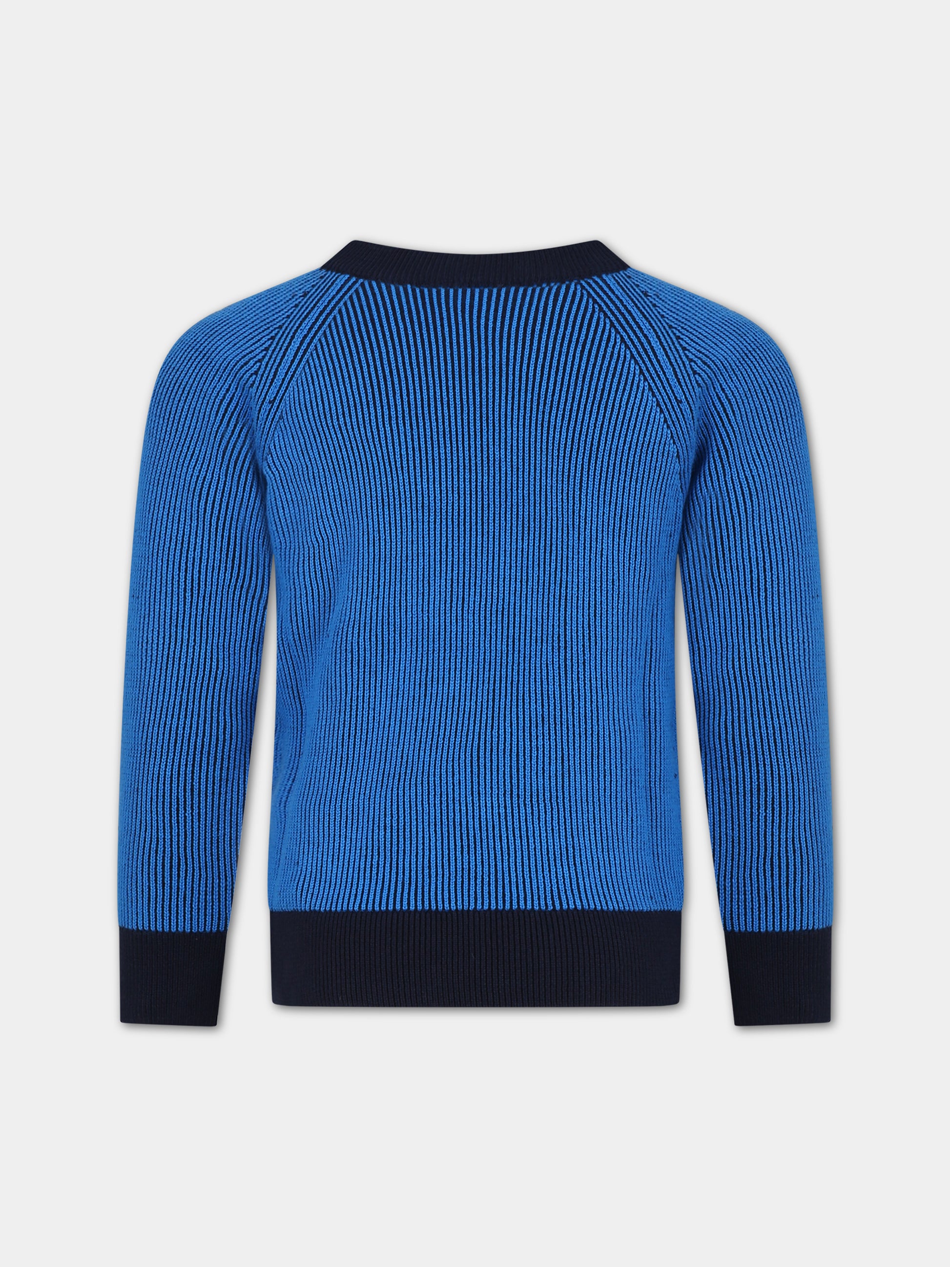 Maglione a costine blu per bambino con logo,Boss,J25Q09 849