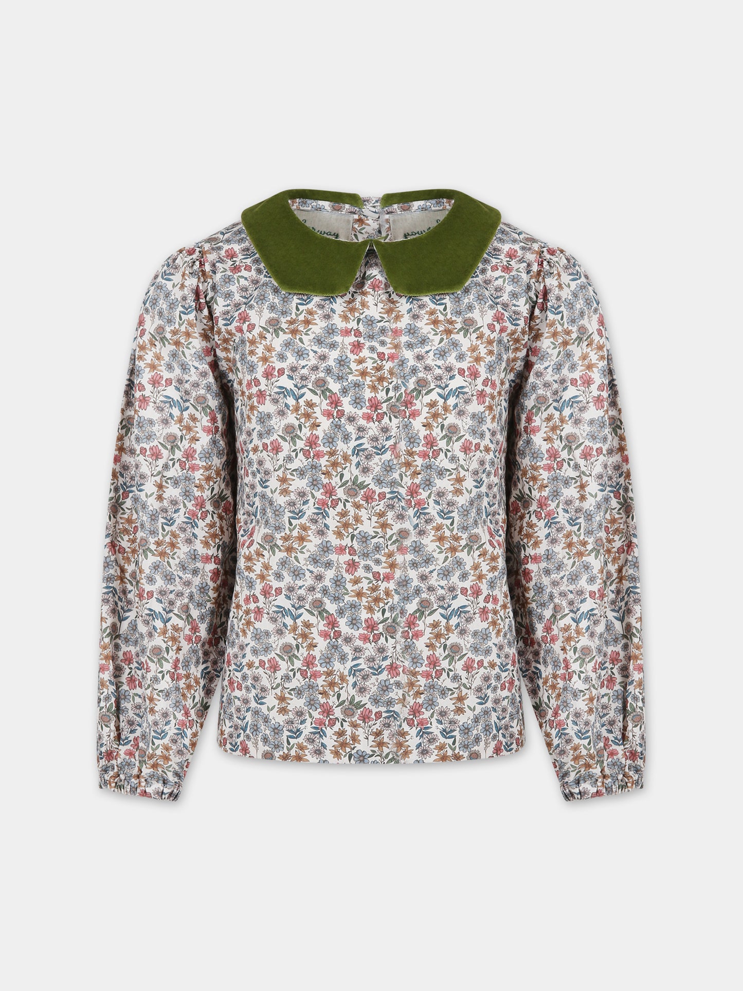 Camicia avorio per bambina con stampa floreale,Farway Milano,FCM01TPG