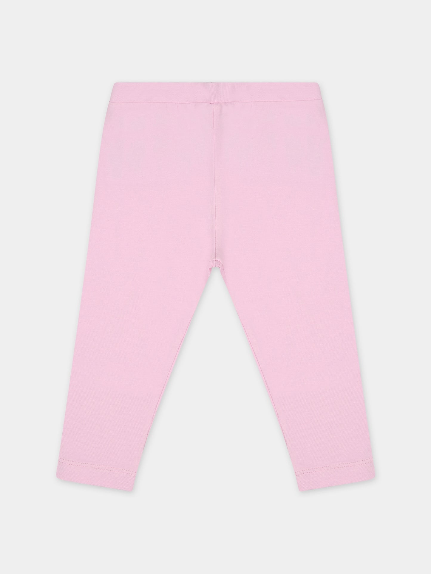 Leggings rosa per neonata con logo,Moschino Kids,M3P02N LBA11 51684
