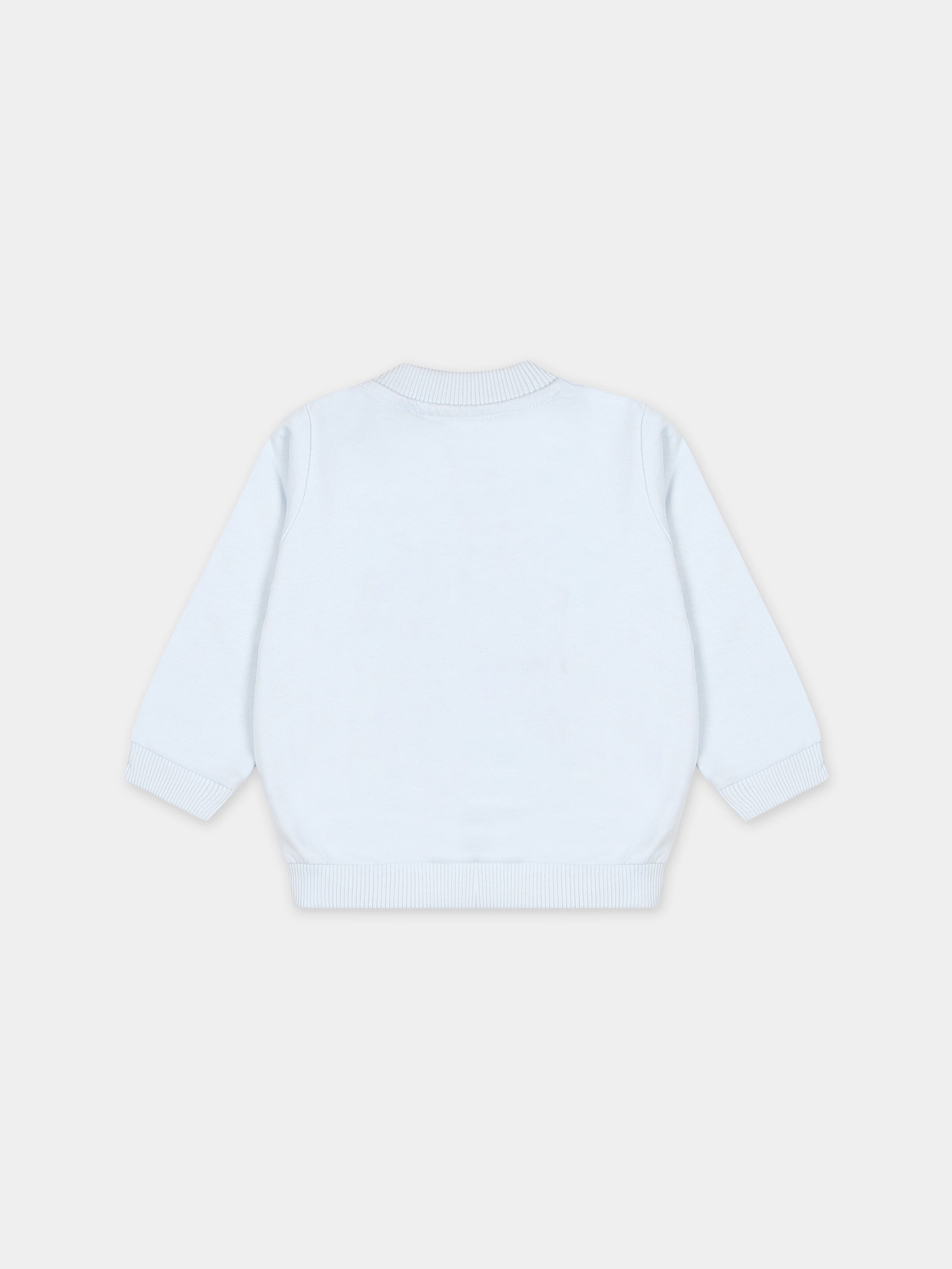 Felpa celeste per neonato con Teddy Bear,Moschino Kids,MUF04Y LCA63 40156