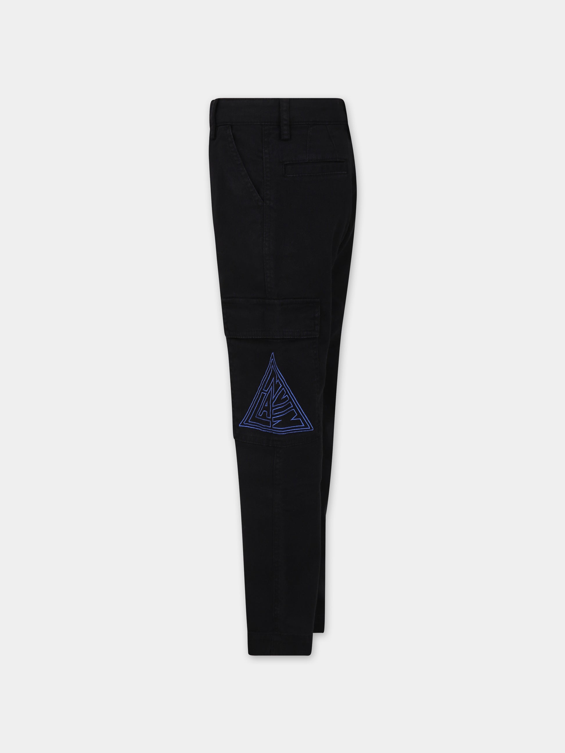 Pantaloni neri per bambino con logo,Lanvin Petite,N24044 09B