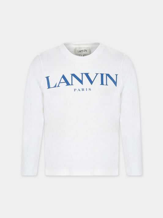 T-shirt bianca per bambino con logo,Lanvin Petite,N25100 117