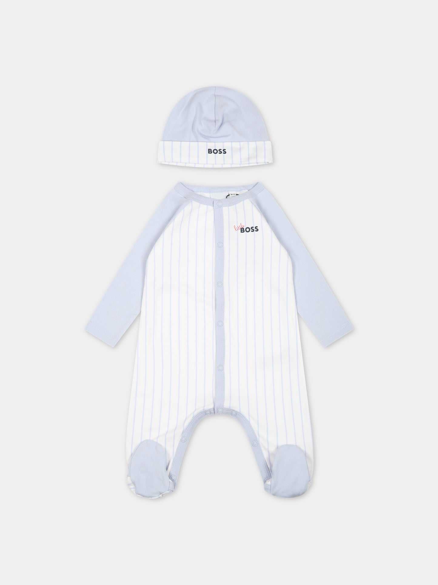 Completo celeste per neonato con logo,Hugo Boss,J98375 771