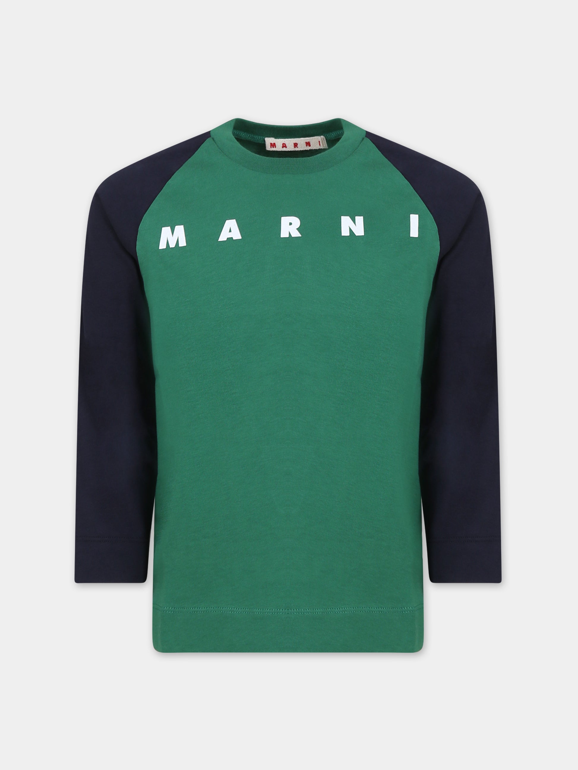 T-shirt blu per bambini con logo,Marni Kids,M00872 0M523