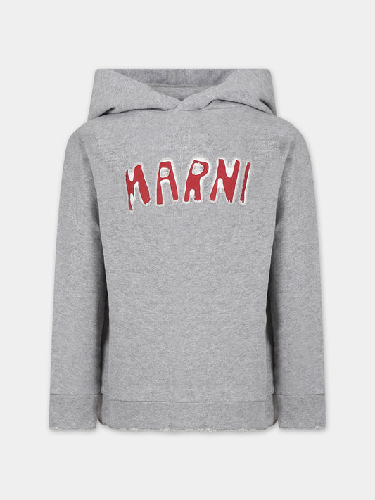 Felpa girgia per bambini con logo,Marni Kids,M00820 0M903