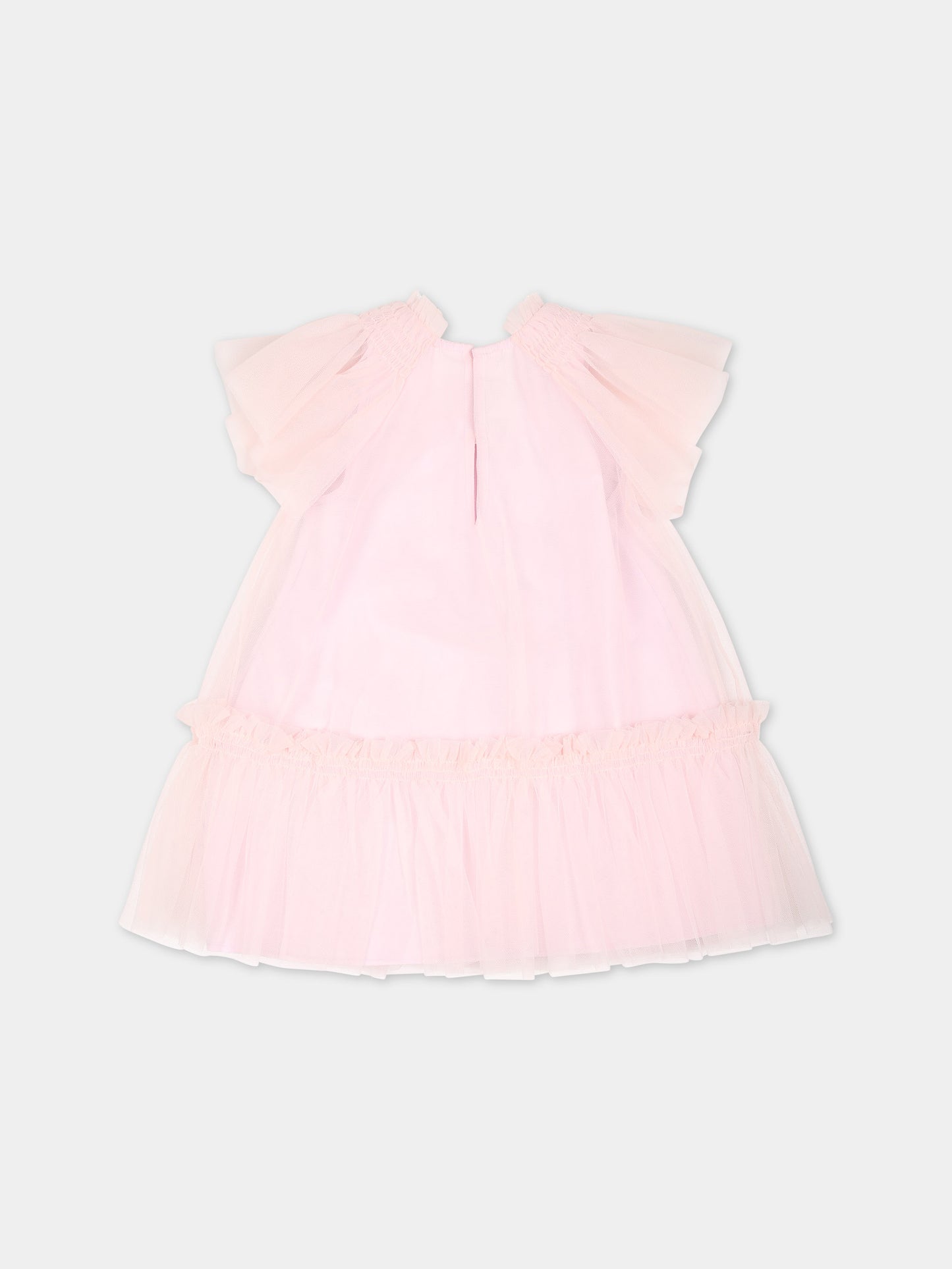 Vestito rosa per neonata con logo Fendi,Fendi Kids,BFB505 AEXX F0QE5