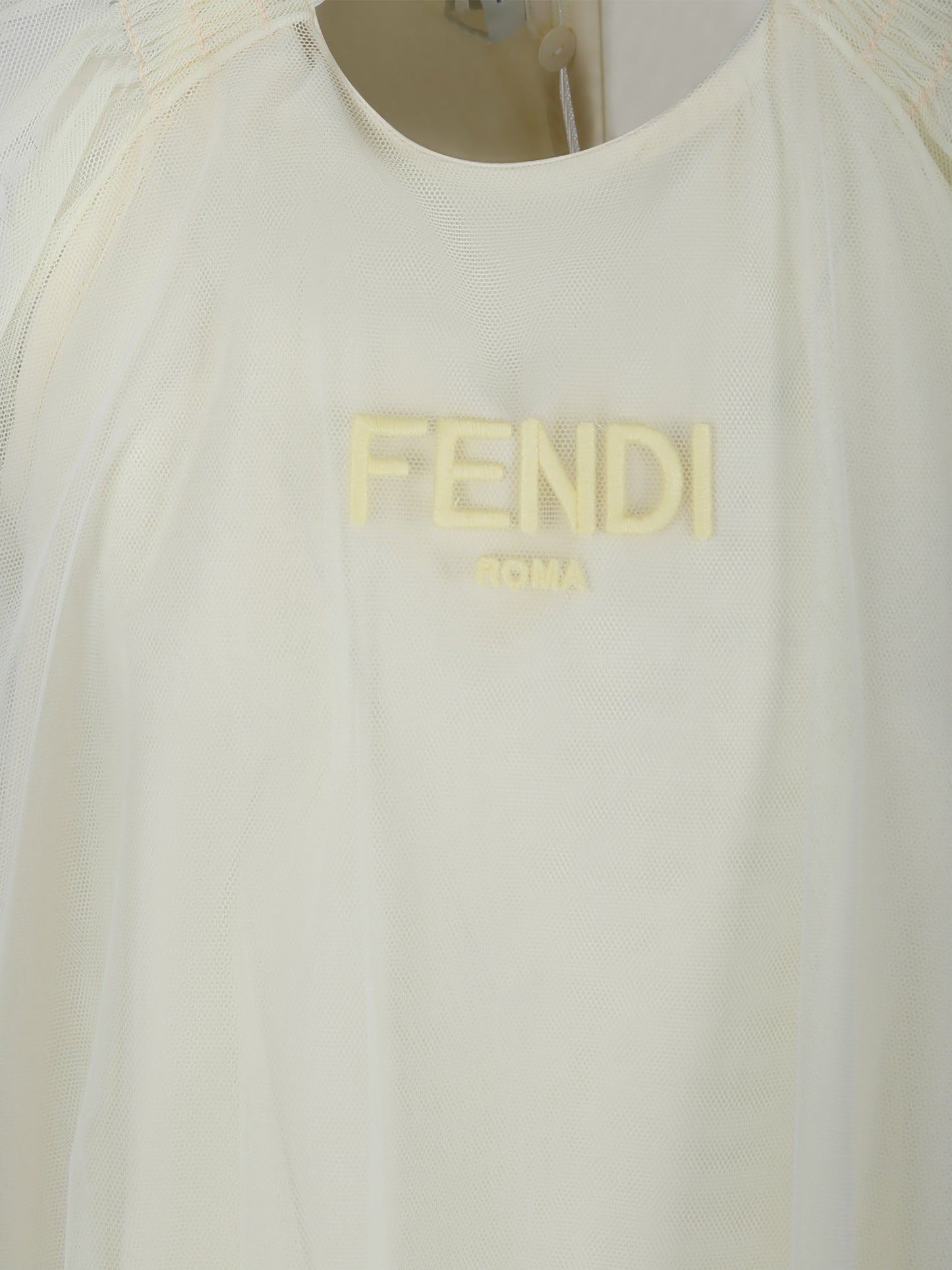 Vestito giallo per bambina con logo Fendi,Fendi Kids,JFB680 AEXX F0JNH