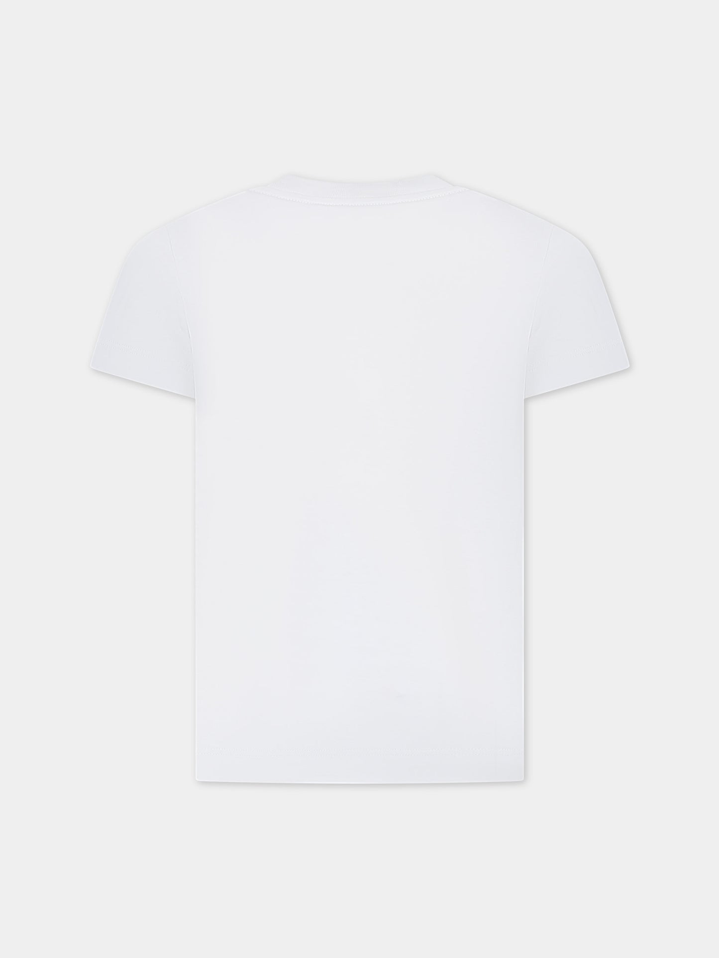 T-shirt bianca per bambina con iconiche FF,Fendi Kids,JUI158 7AJ F14OS