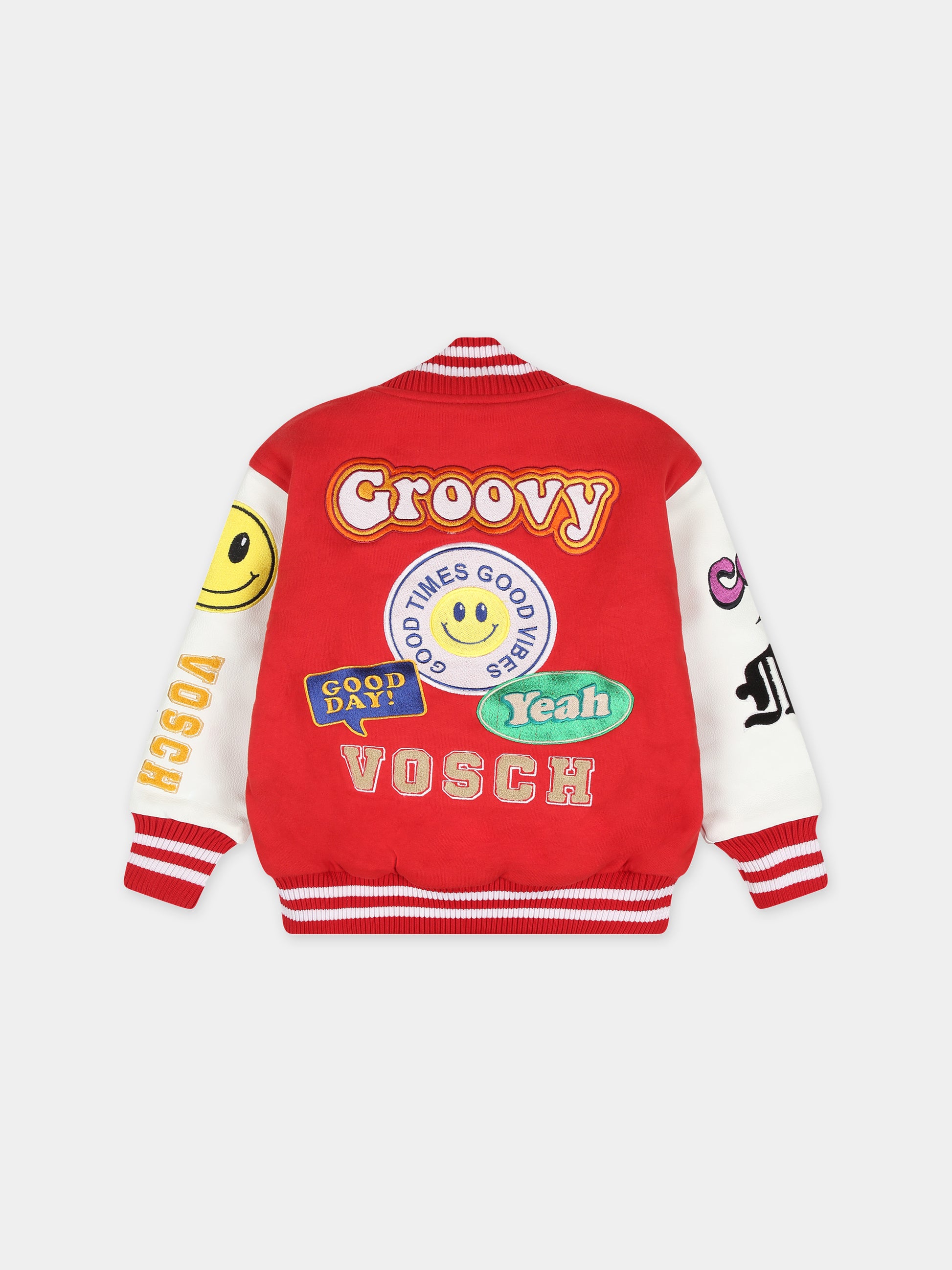 Bomber rosso per neonati con smile e logo,Vosch,VDC005