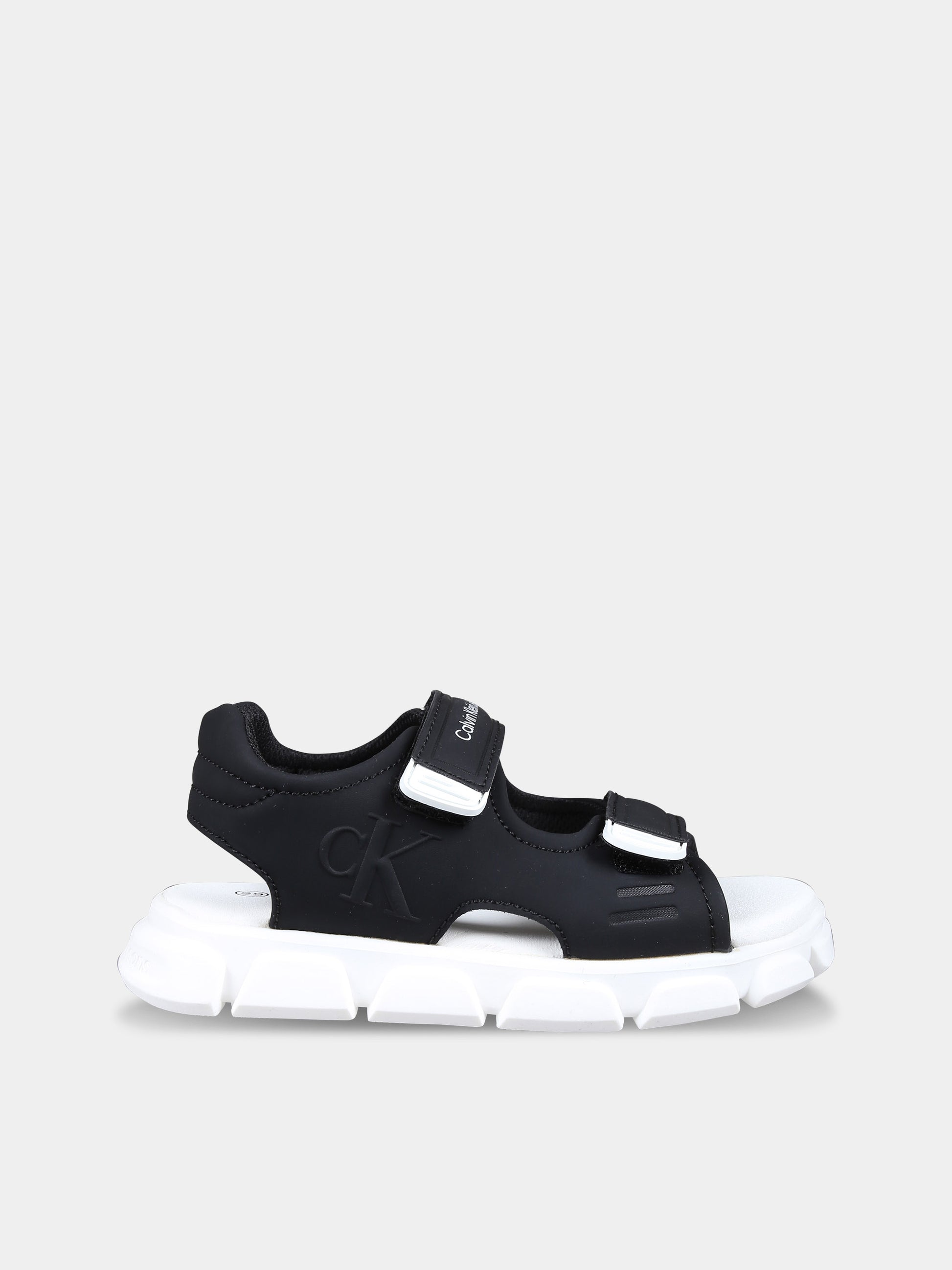 Sandali neri per bambini con logo,Calvin Klein Kids,V1B2 80905 1355999