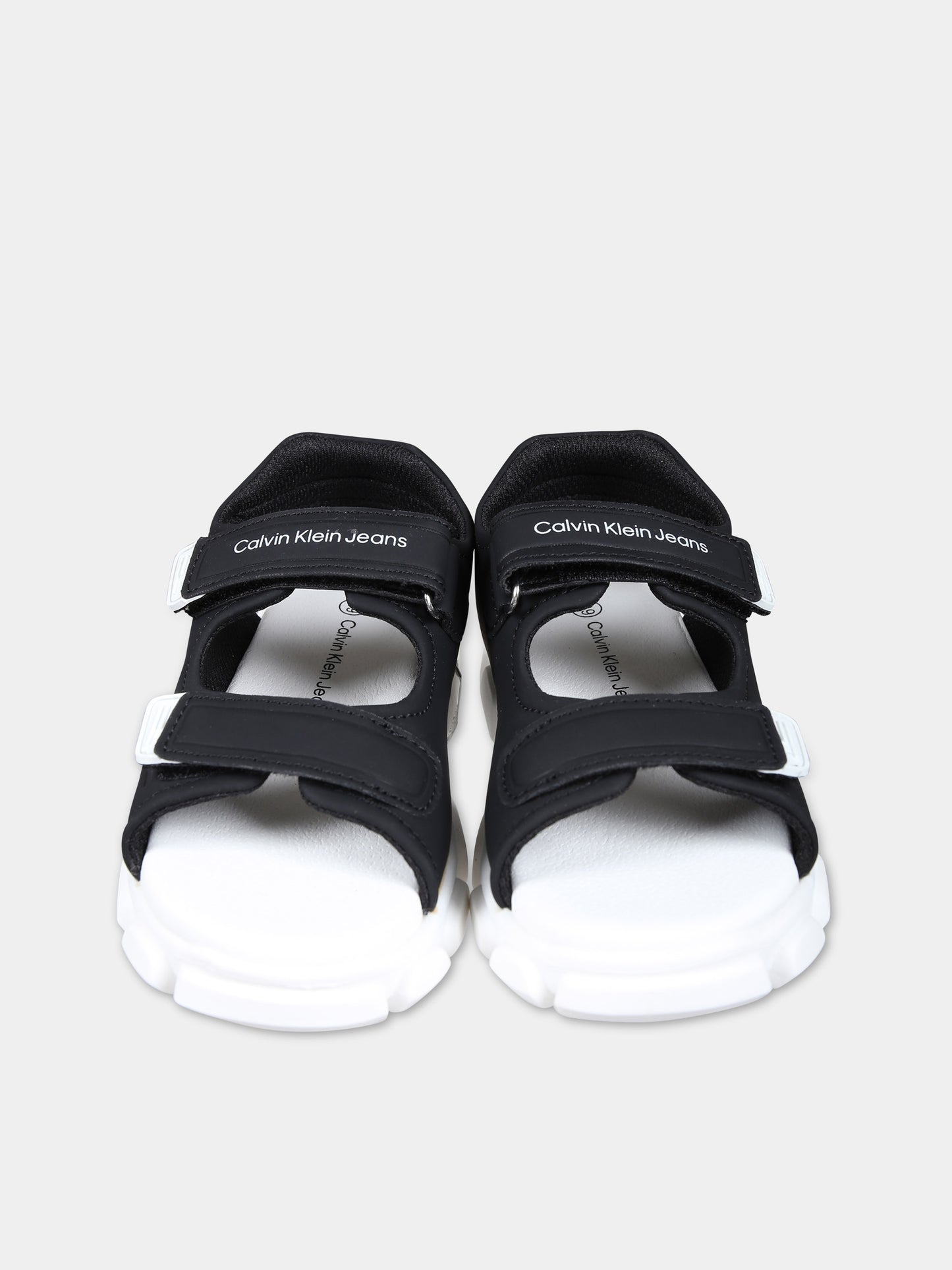 Sandali neri per bambini con logo,Calvin Klein Kids,V1B2 80905 1355999