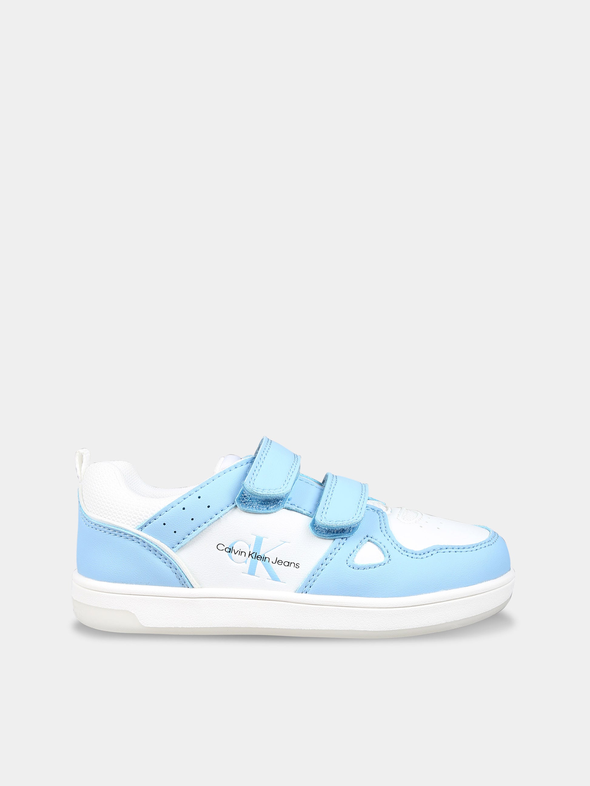 Sneakers celesti per bambini con logo,Calvin Klein Kids,V1X9 80854 1355X116