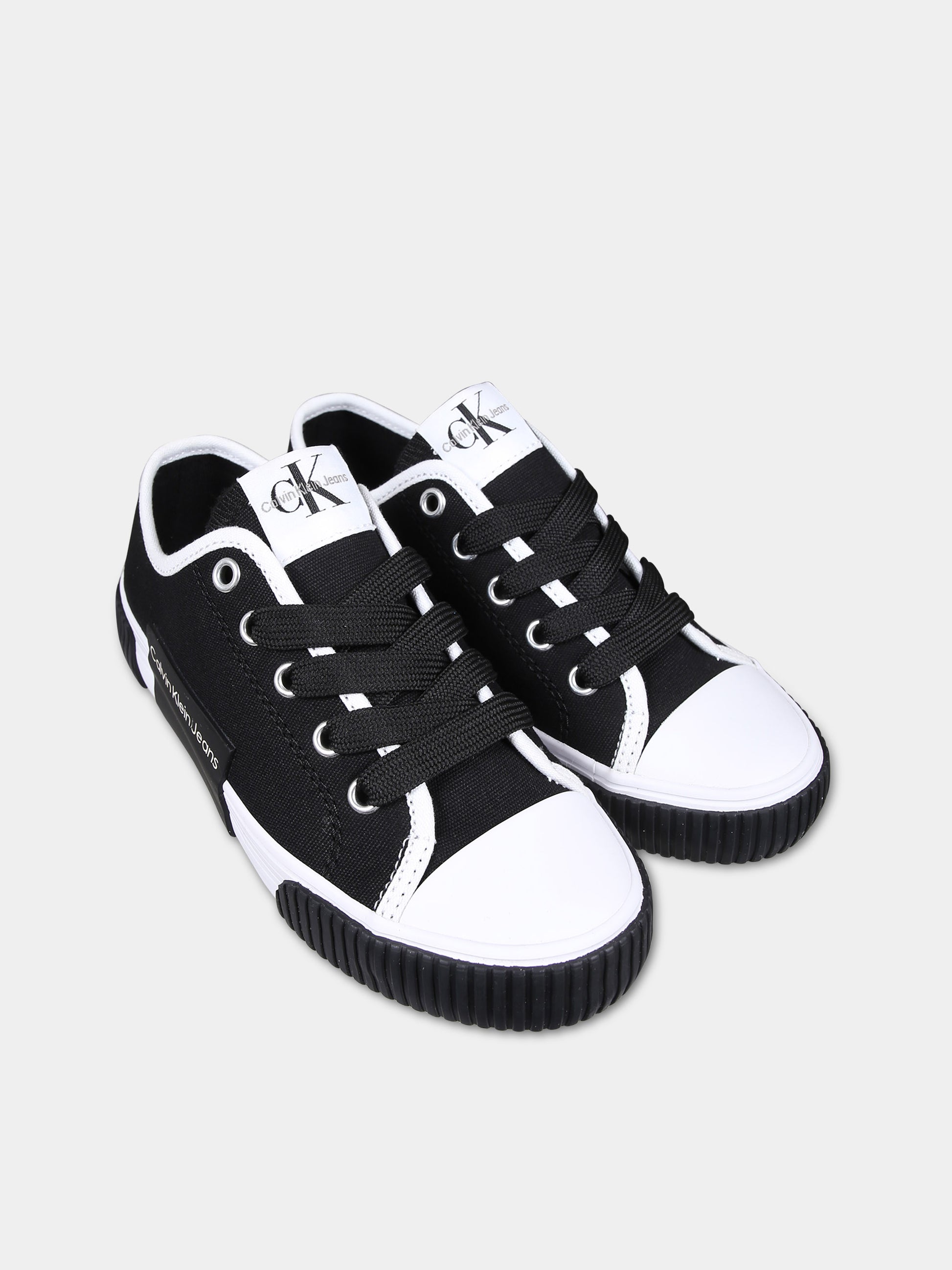 Sneakers nere per bambini con logo,Calvin Klein Kids,V3X9 80873 0890999
