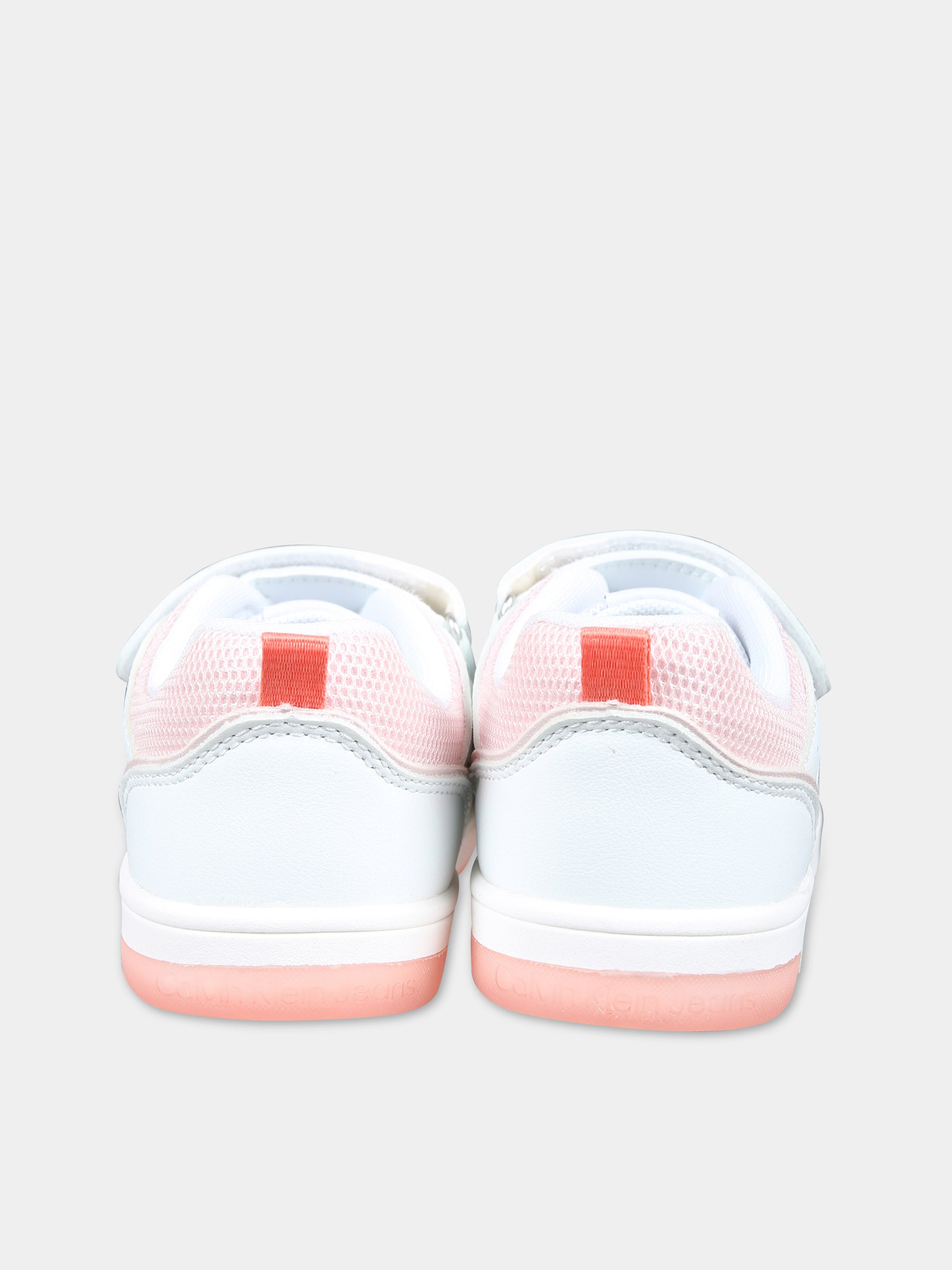 Sneakers bianche per bambina con logo,Calvin Klein Kids,V1A9 80783 1355X134