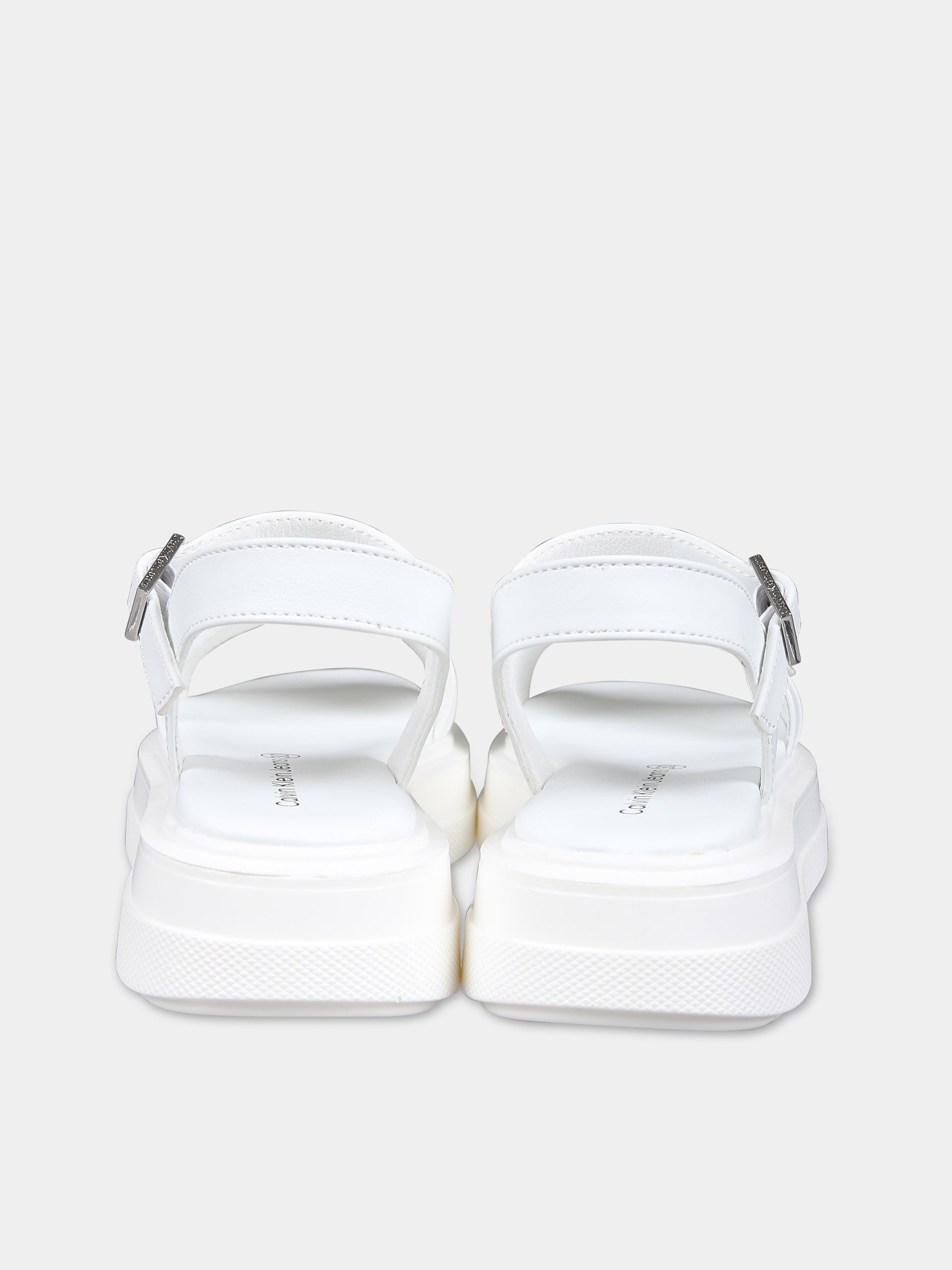 Sandali bianchi per bambina con logo,Calvin Klein Kids,V3A2 80832 0371100