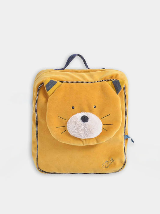 Zaino giallo per bambini con gattino,Moulin Roty,666071