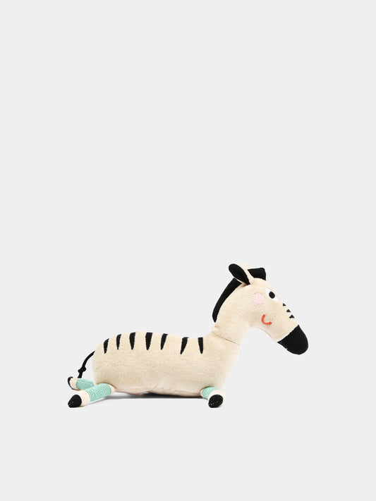 Peluche zèbre ivoire à rayures pour enfants