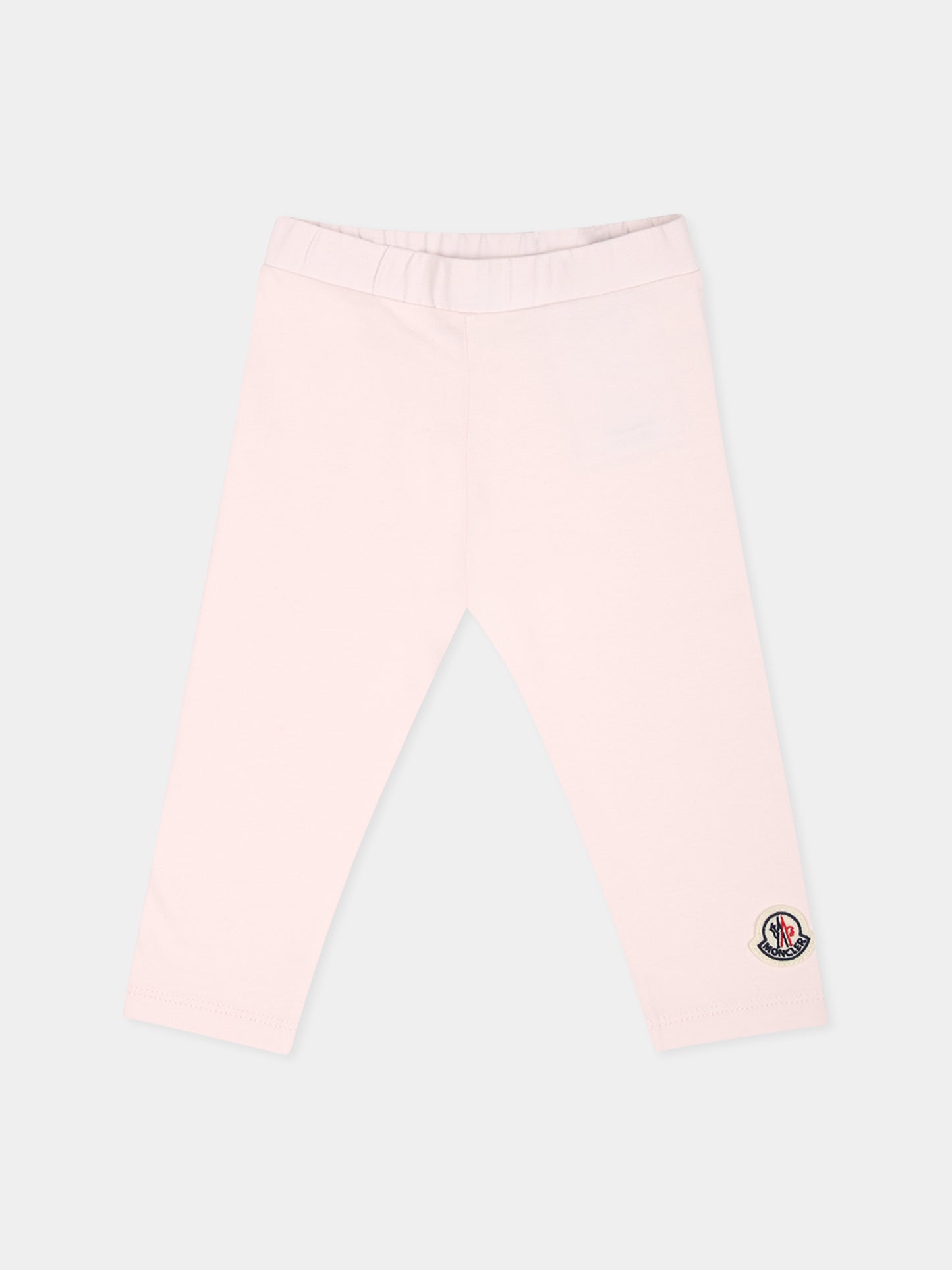 Leggings rosa per neonata con logo,Moncler Kids,J2951 8H00002 8790N 503