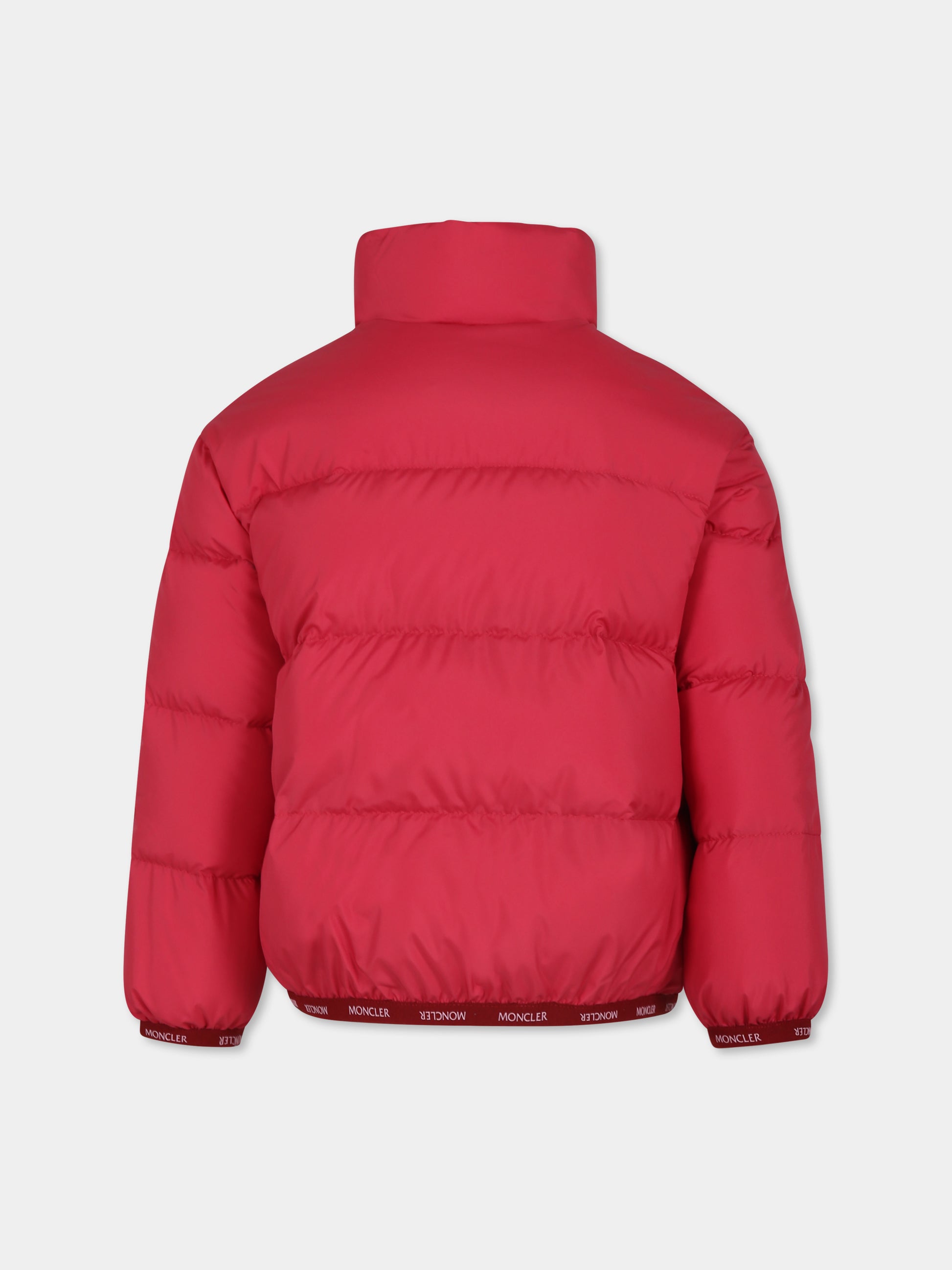 Piumino Abbadia fucsia per bambina con logo,Moncler Kids,J2954 1A00036 54A81 557