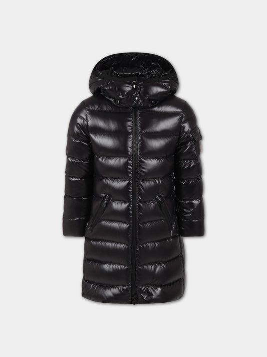 Piumino Moka nero per bambina con patch,Moncler Kids,J2954 1C50110 68950 999