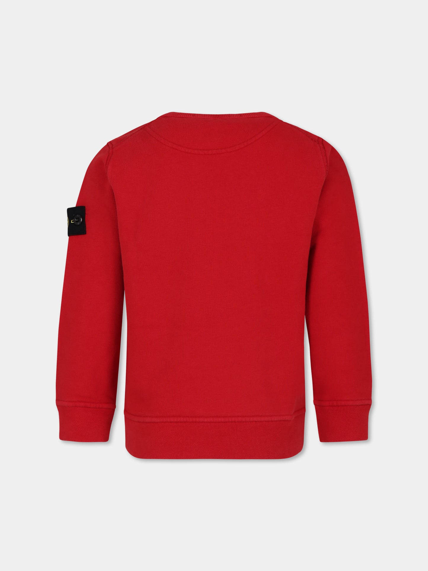 Felpa rossa per bambino con bussola,Stone Island Junior,811661320 V0010