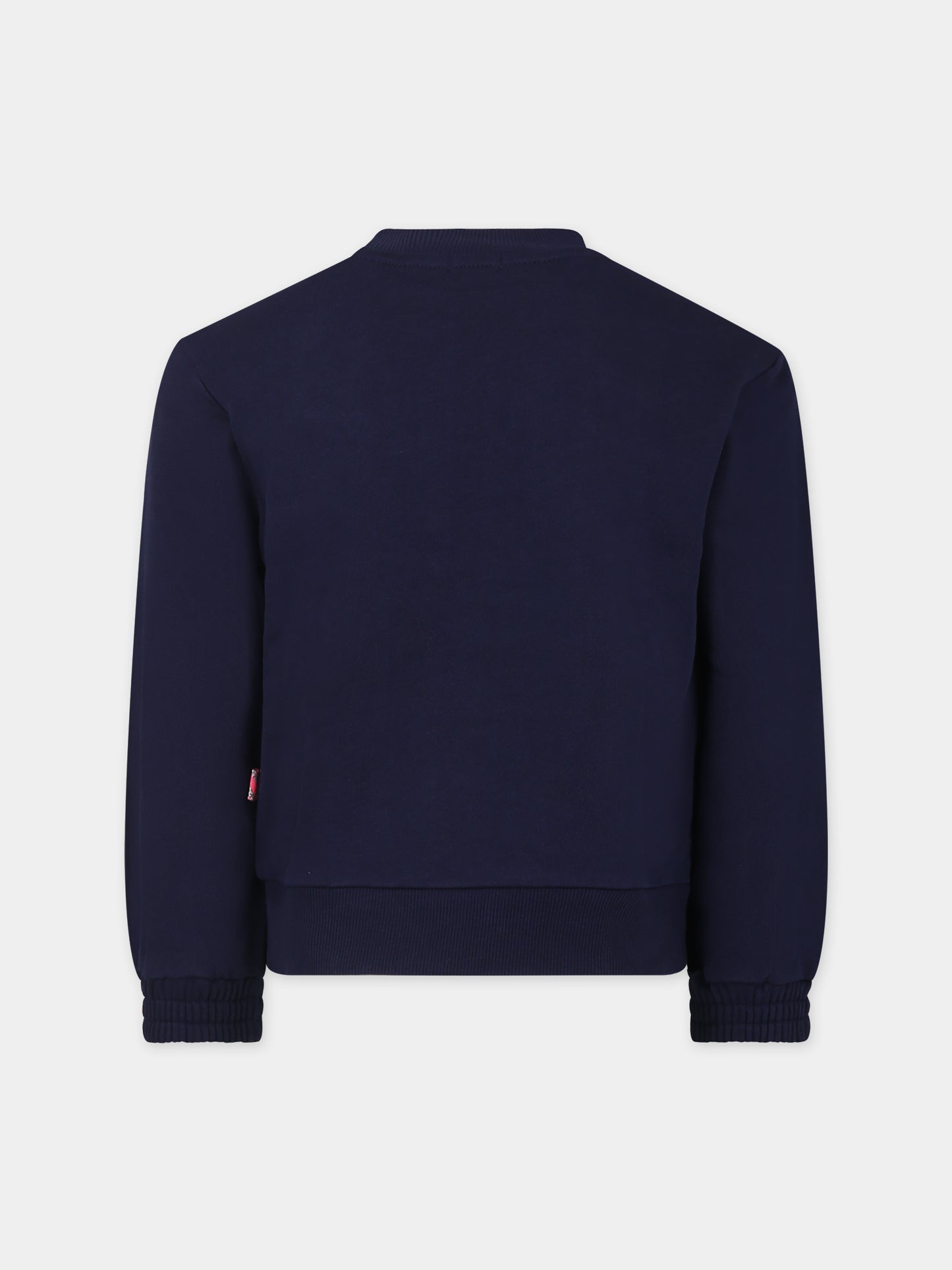 Felpa blu per bambina con stelle e cuori,Billieblush,U15B77 85T