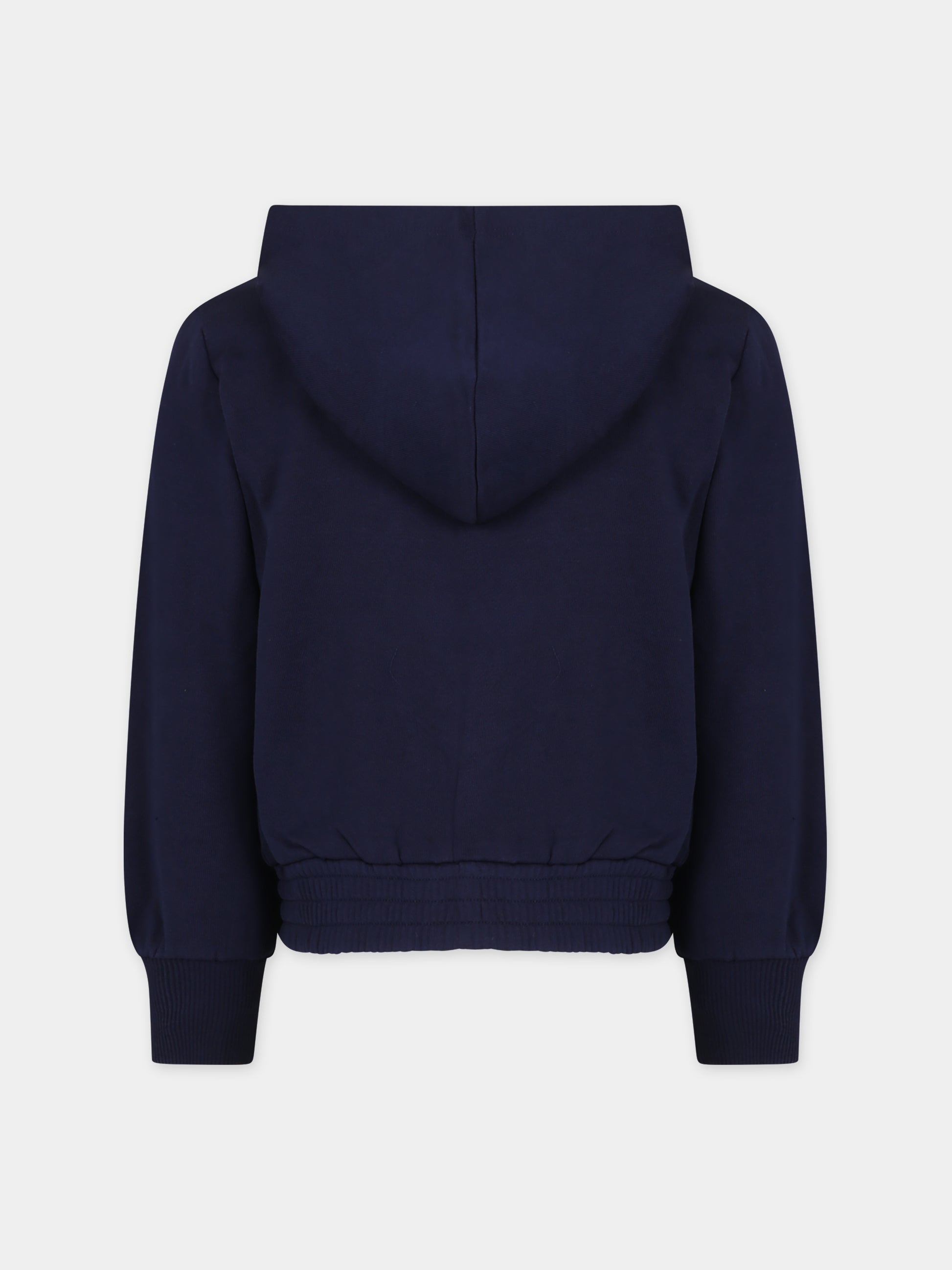 Felpa blu per bambina con stelle e cuori,Billieblush,U15B85 85T