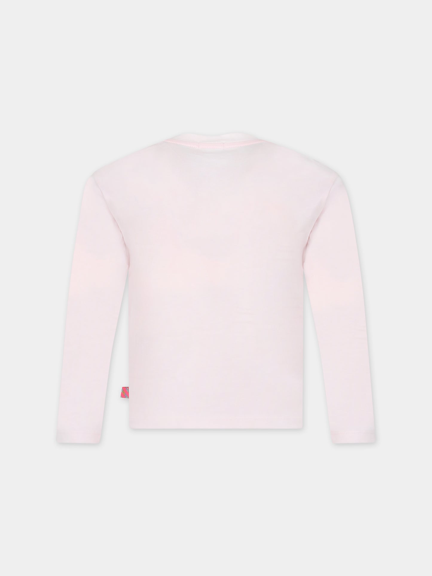 T-shirt rosa per bambina con cuore e scritta,Billieblush,U15C08 45S