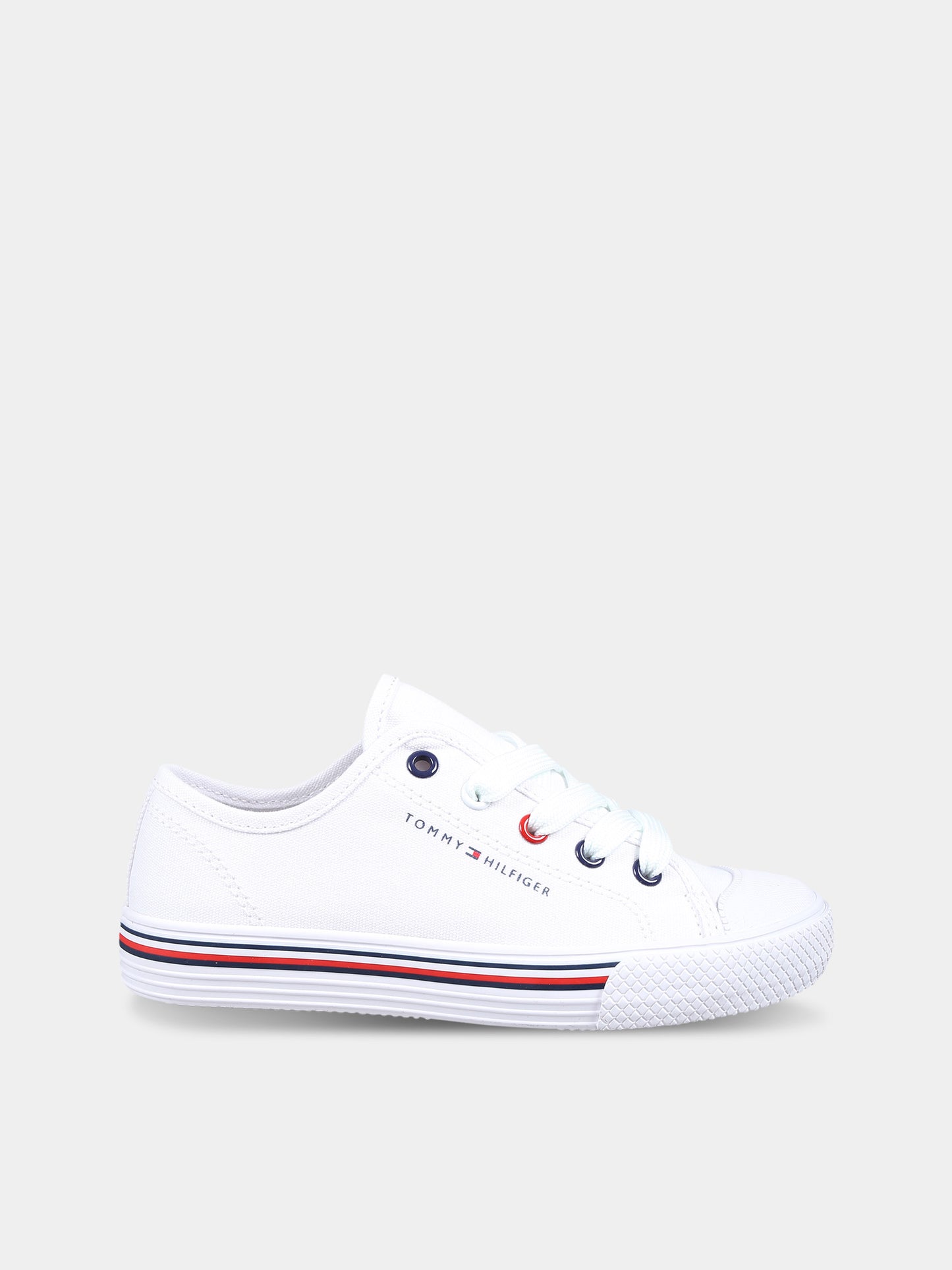 Sneakers bianche per bambini con logo,Tommy Hilfiger Junior,T3X9 33324 0890100