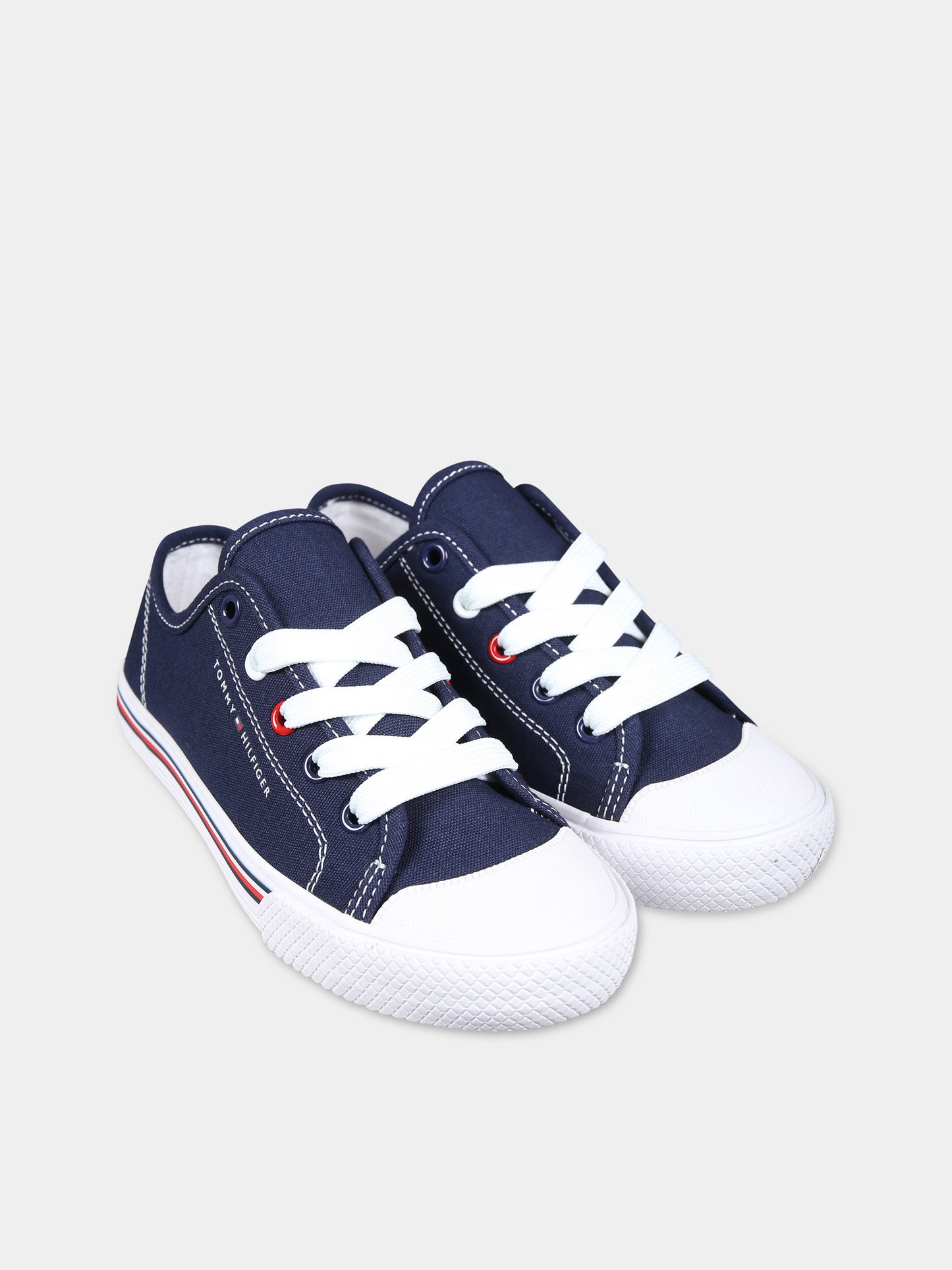 Sneakers blu per bambini con logo,Tommy Hilfiger Junior,T3X9 33324 0890800