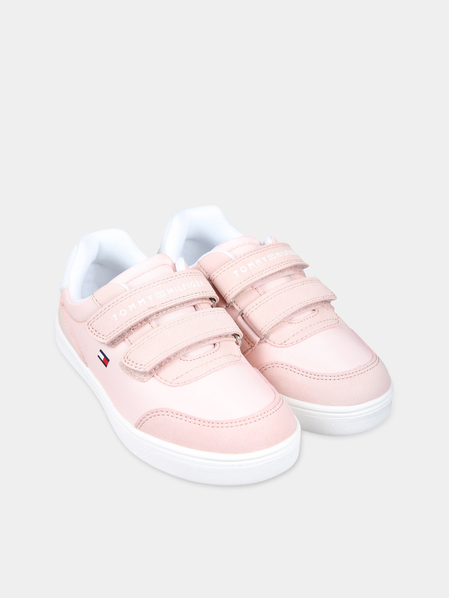 Sneakers rosa per bambina con logo e bandierina,Tommy Hilfiger Junior,T1A9 33192 1492X054