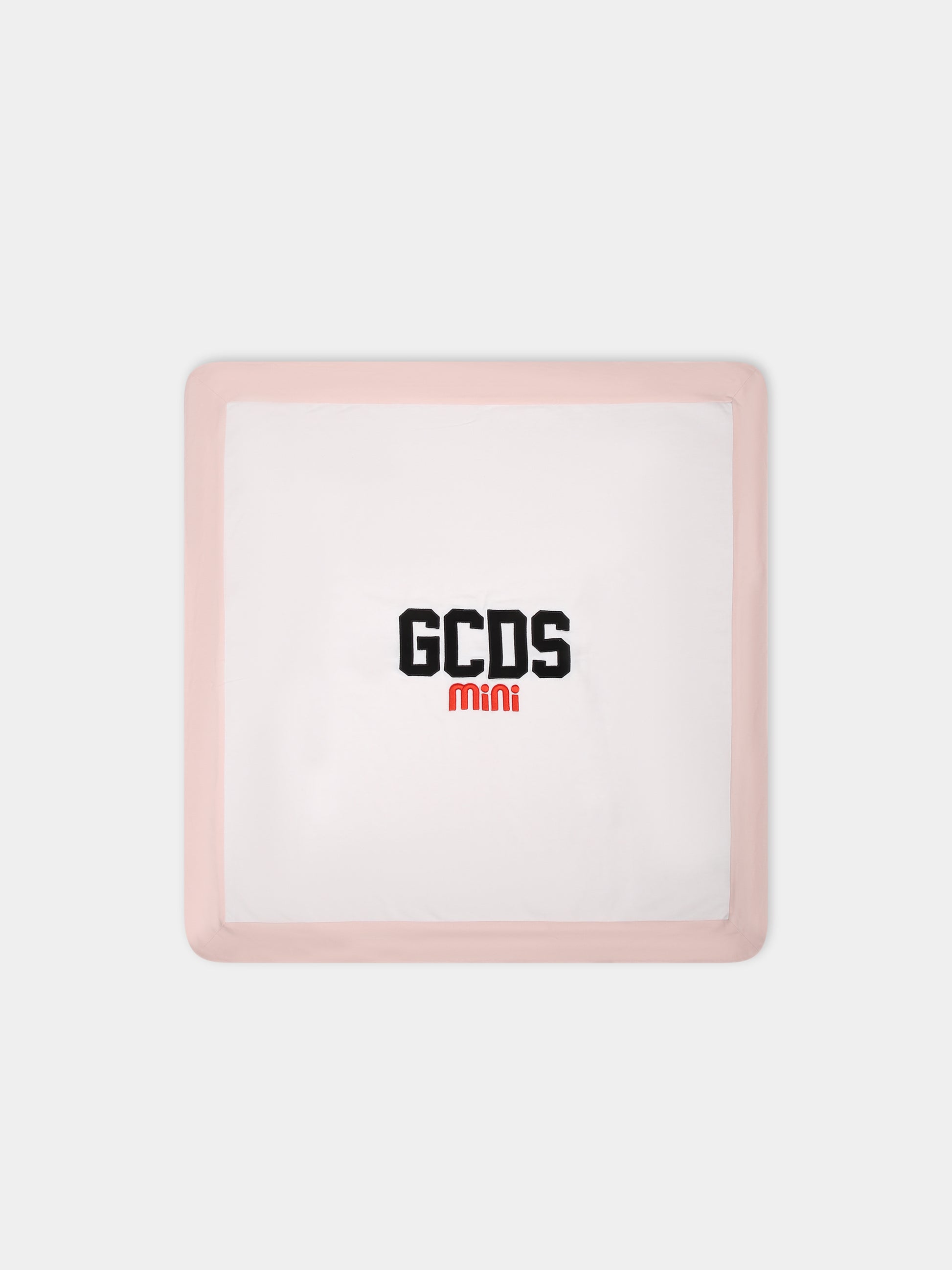 Coperta bianca per bambina con logo,Gcds Kids,GMB001 LAA02 52483