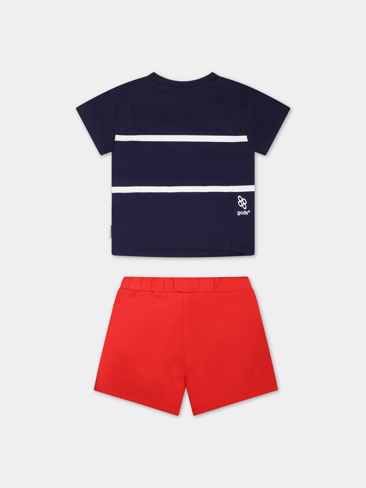 Completo sportivo blu per neonato con logo,Gcds Kids,GUG008 LAA29 84365