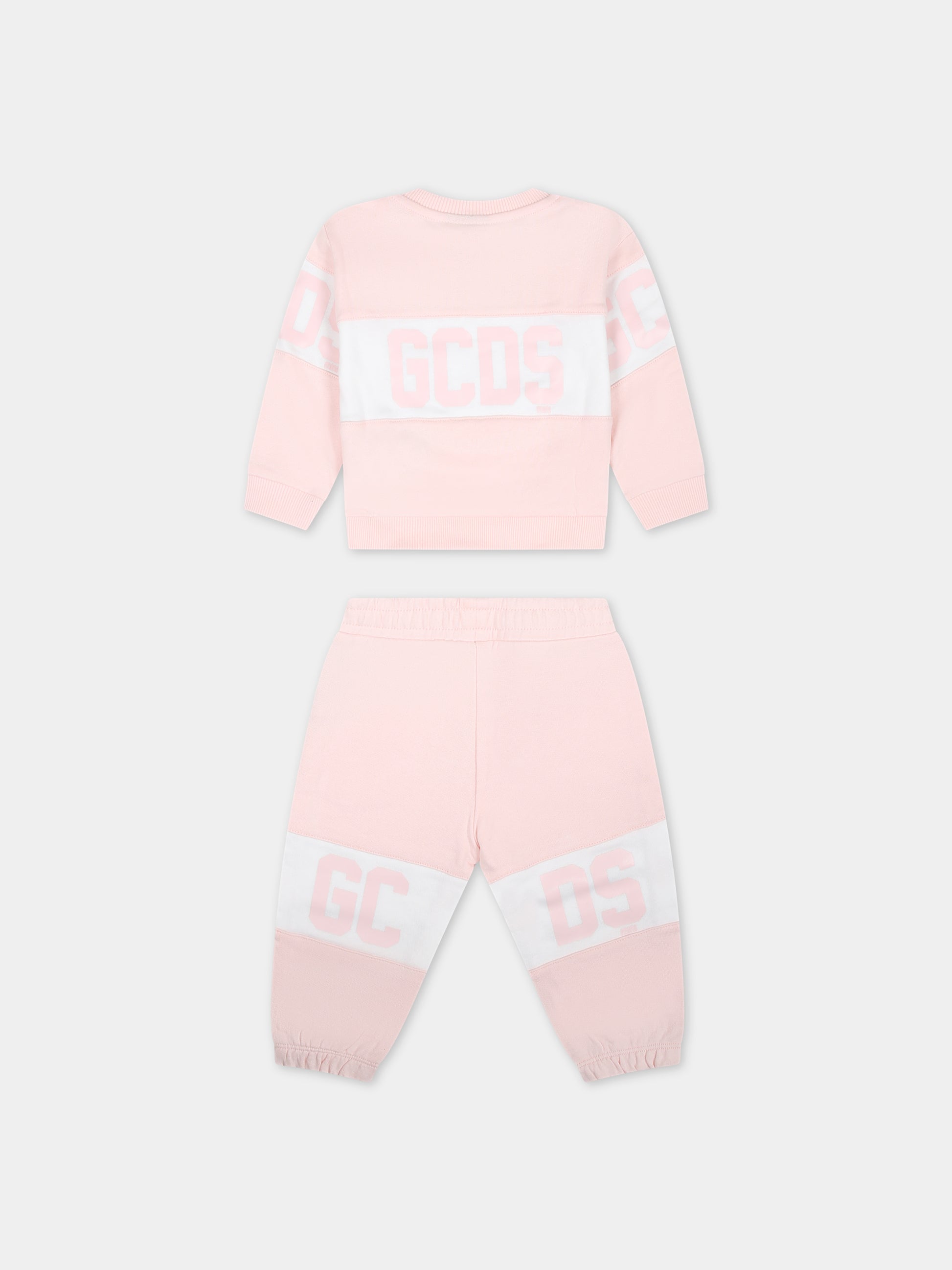 Tuta rosa per neonata con logo,Gcds Kids,GNK003 LCA33 52483