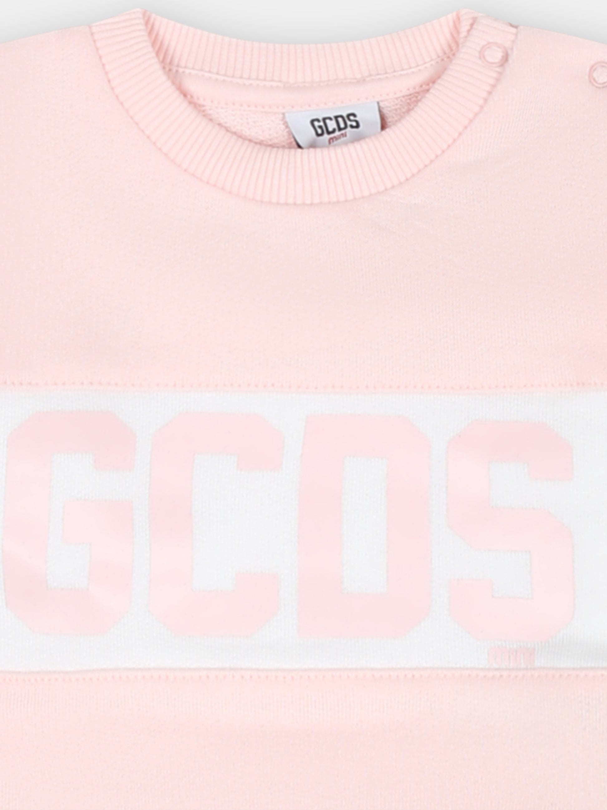 Tuta rosa per neonata con logo,Gcds Kids,GNK003 LCA33 52483