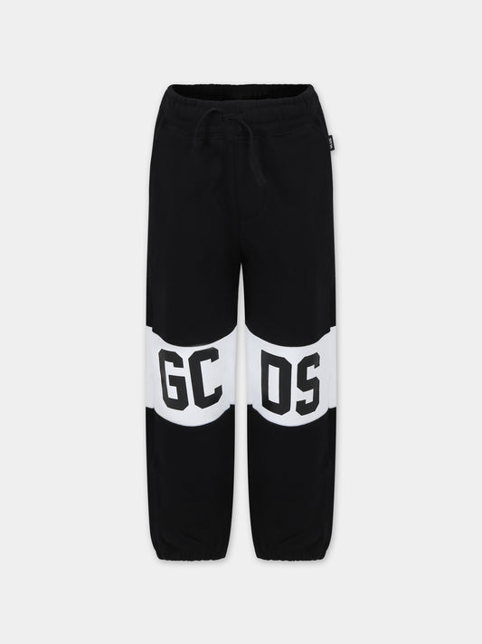 Pantalone nero per bambini con logo,Gcds Kids,DNP003 LCA33 60100