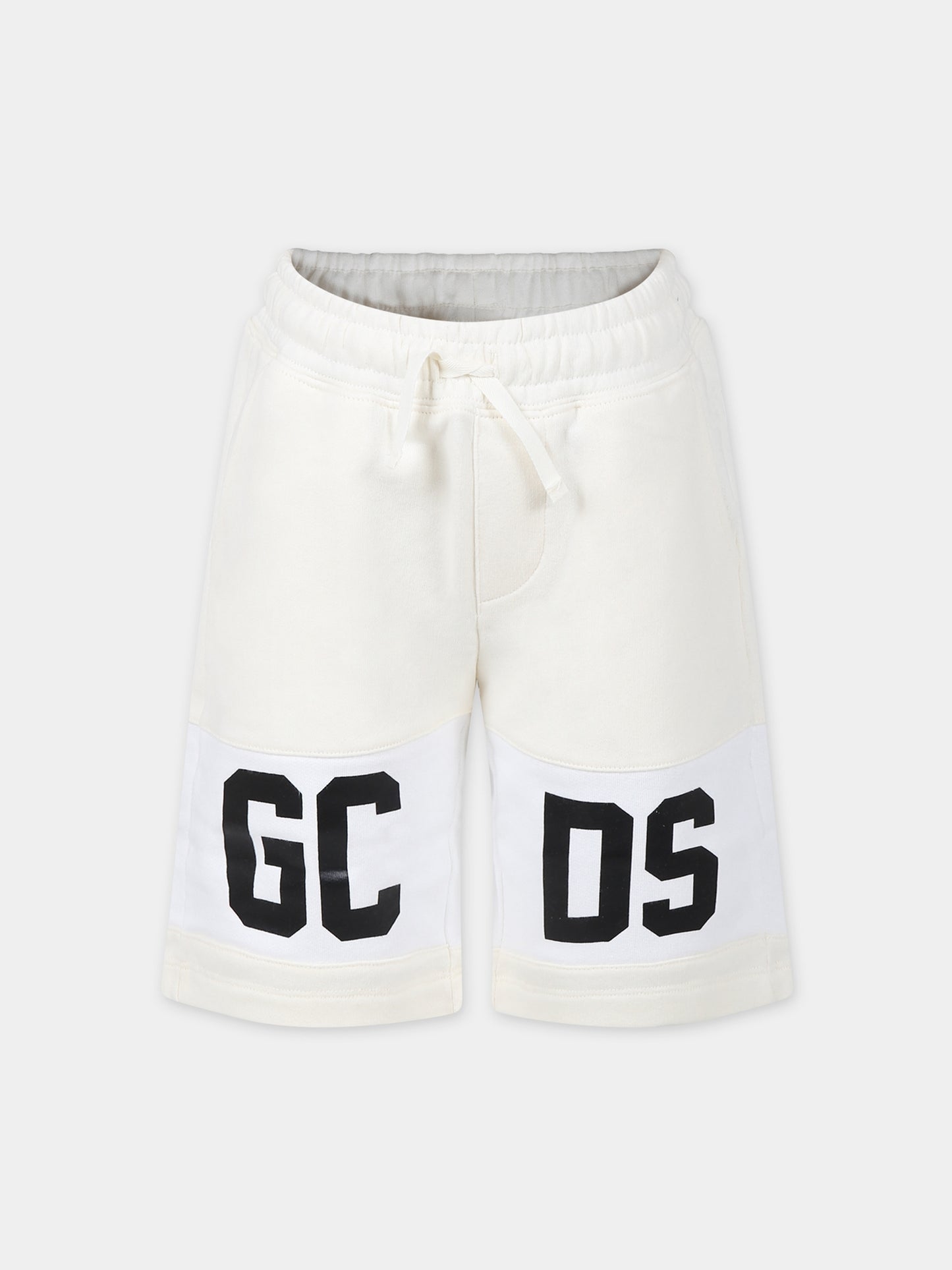 Shorts avorio per bambino con logo,Gcds Kids,DNQ006 LCA33 10063