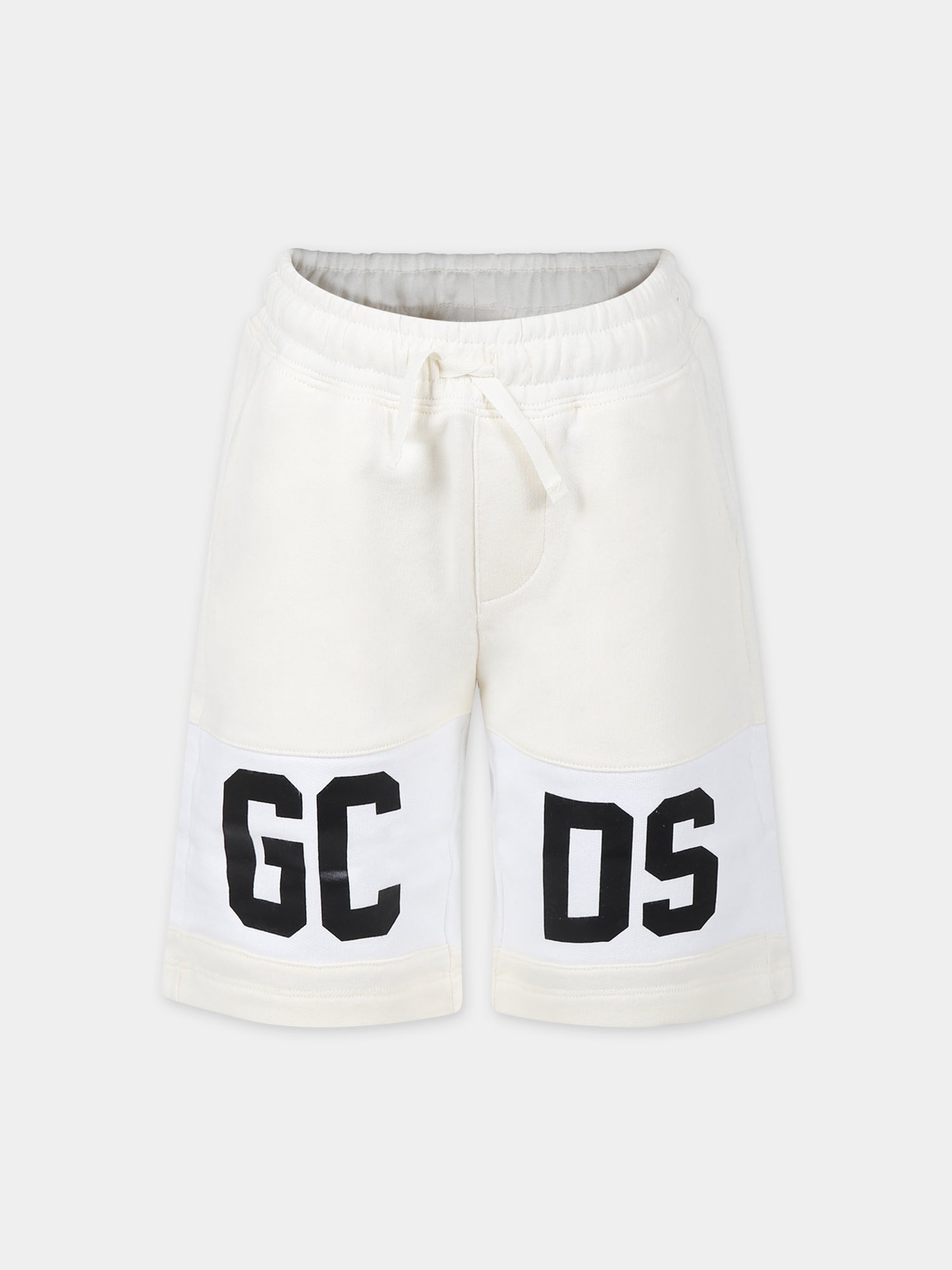 Shorts avorio per bambino con logo,Gcds Kids,DNQ006 LCA33 10063