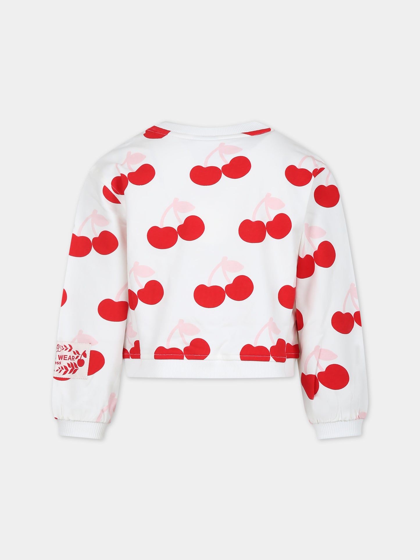 Felpa bianca per bambina con ciliegie,Gcds Kids,DDF007 LDBA8 84527