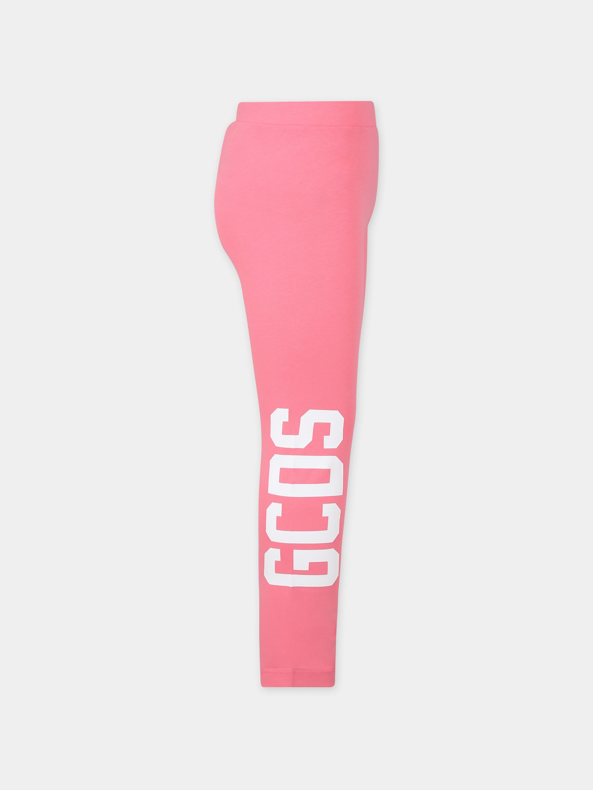 Leggings fucsia per bambina con logo,Gcds Kids,DCP003 LBA00 51452