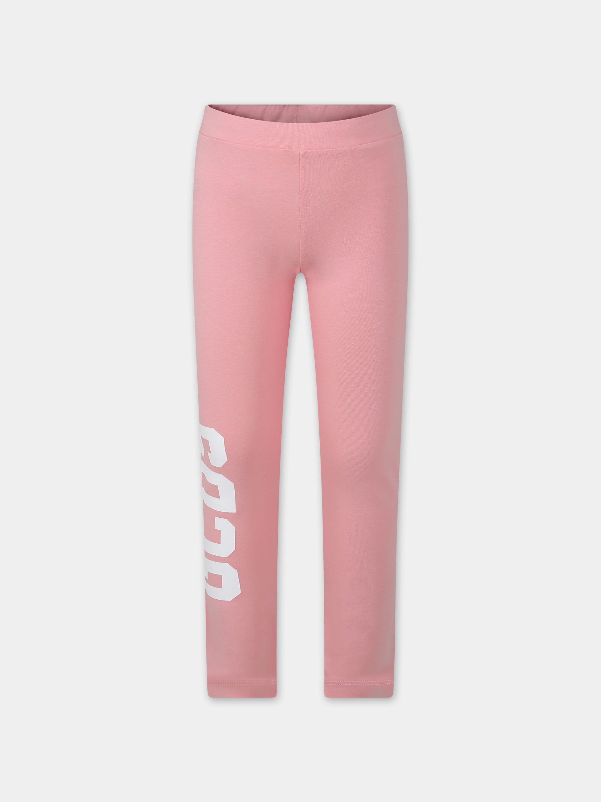 Leggings rosa per bambina con logo,Gcds Kids,DCP003 LBA00 51630