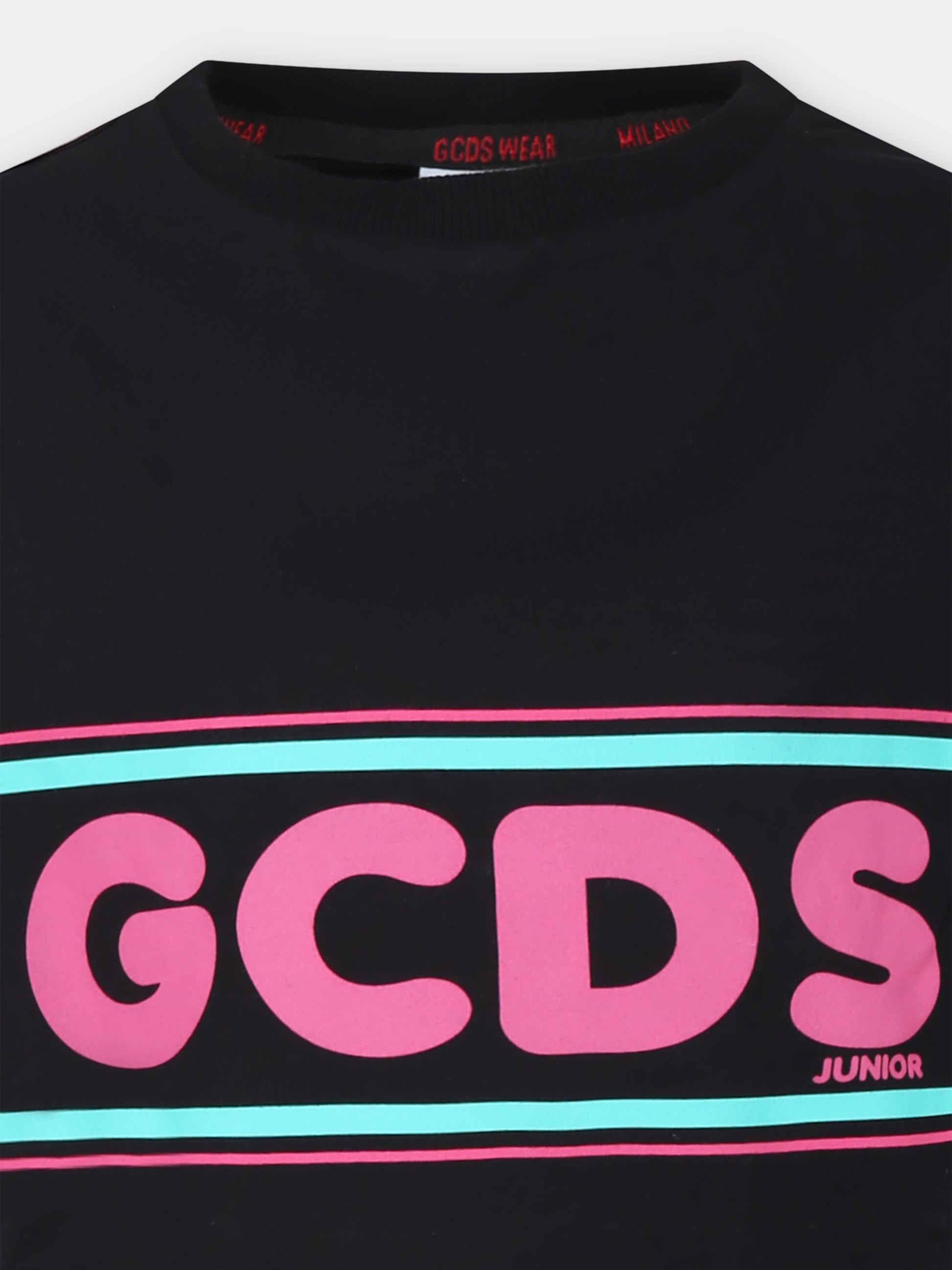 Vestito nero per bambina,Gcds Kids,DCV002 LBA23 60100 