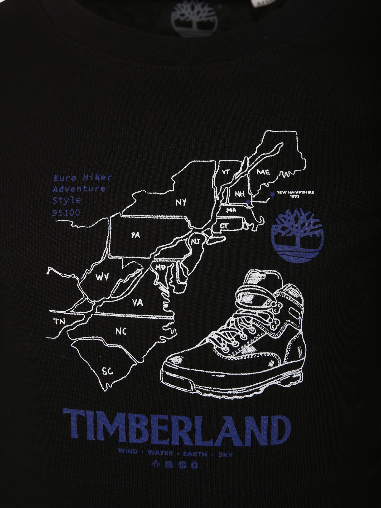 T-shirt nera per bambino con logo,Timberland,T25U38 09B
