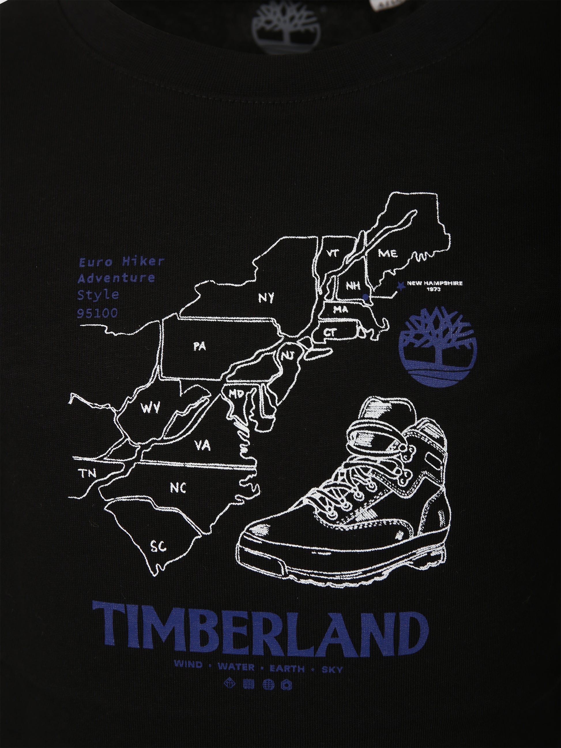 T-shirt nera per bambino con logo,Timberland,T25U38 09B