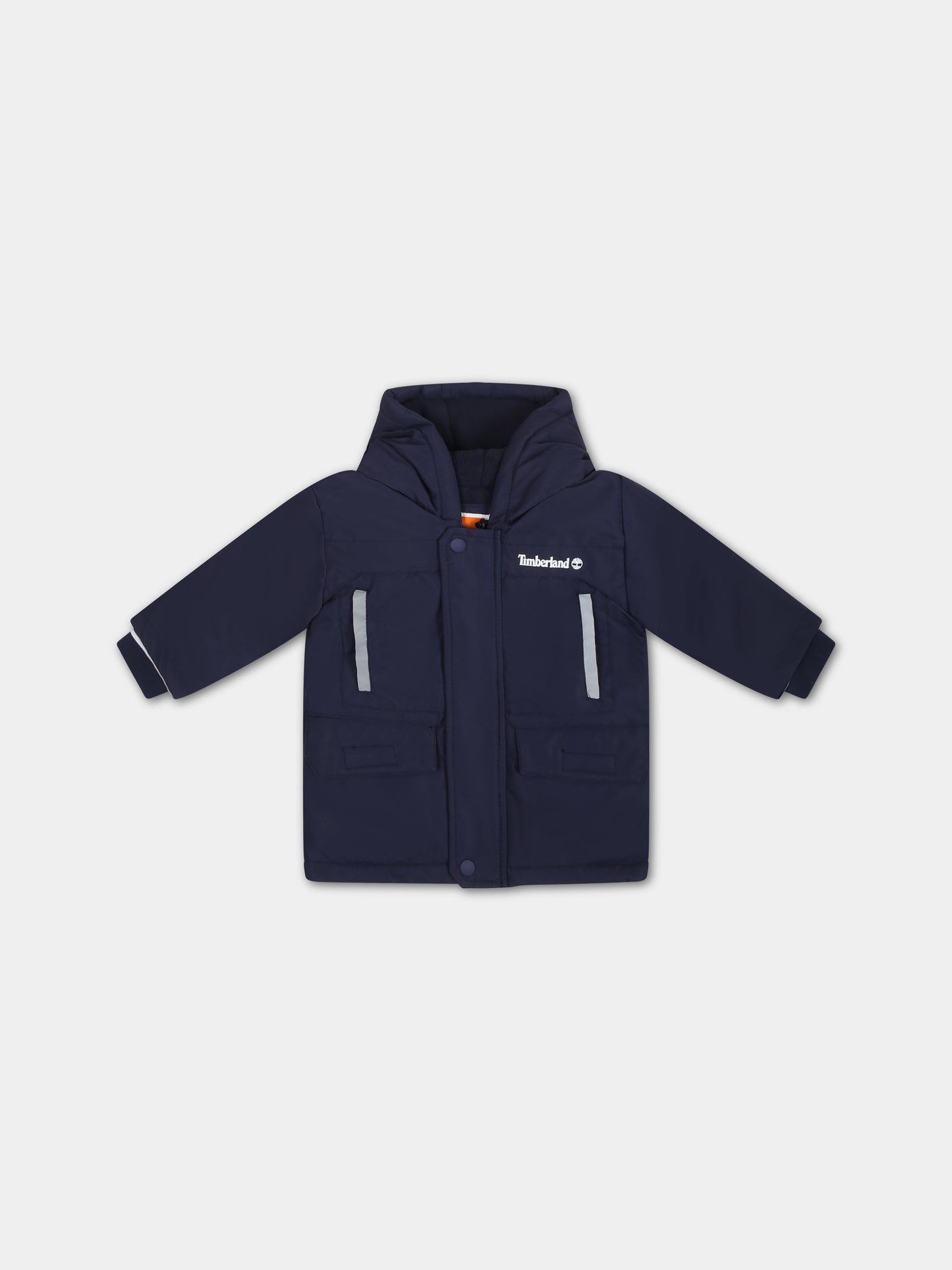 Parka blu per bambino con logo,Timberland,T60027 85T