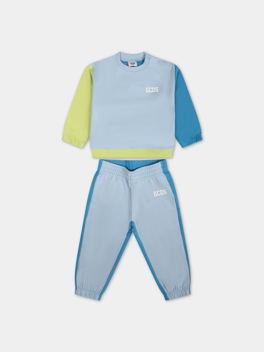 Completo celeste per neonato con logo,Gcds Kids,GMK00D LCA14 88902 